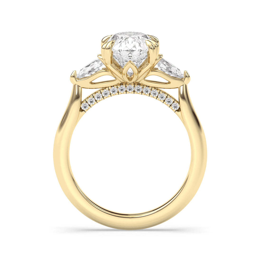 Celeste Three-Stone Oval Diamond Ring