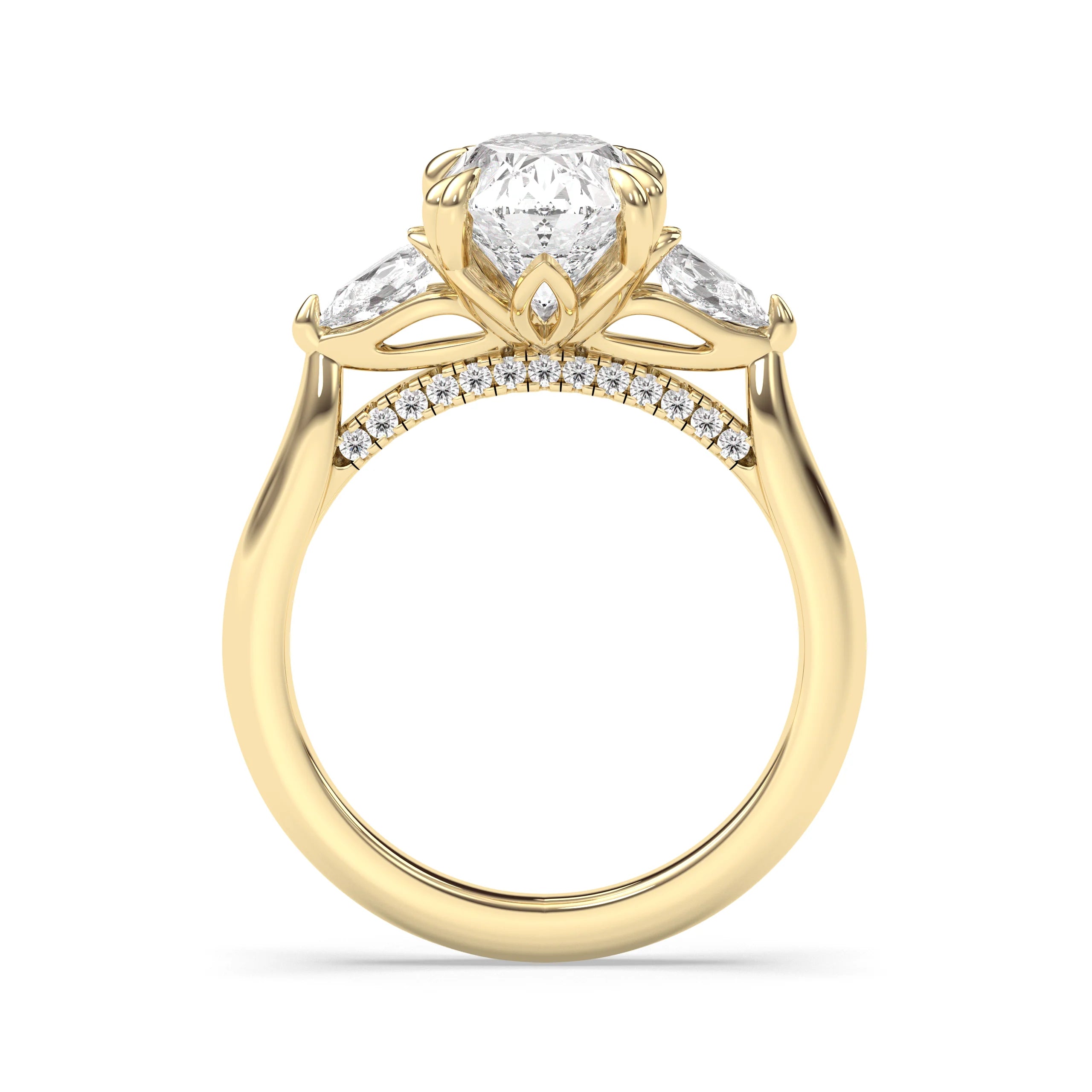 Celeste Three-Stone Oval Diamond Ring