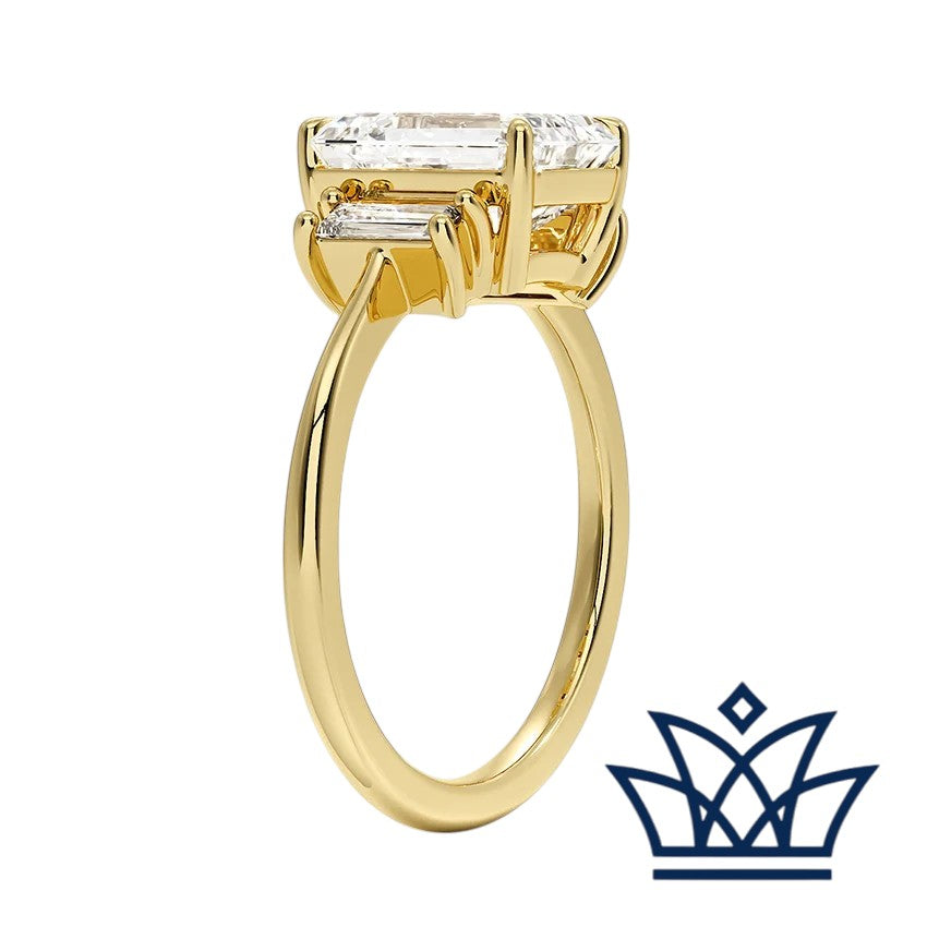 Sofia's 5 Carat Vertical Baguette Three Stone Diamond Engagement Ring