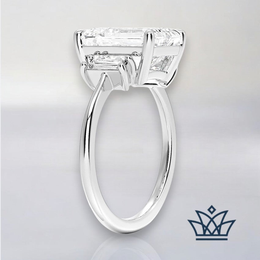 Sofia's 5 Carat Vertical Baguette Three Stone Diamond Engagement Ring