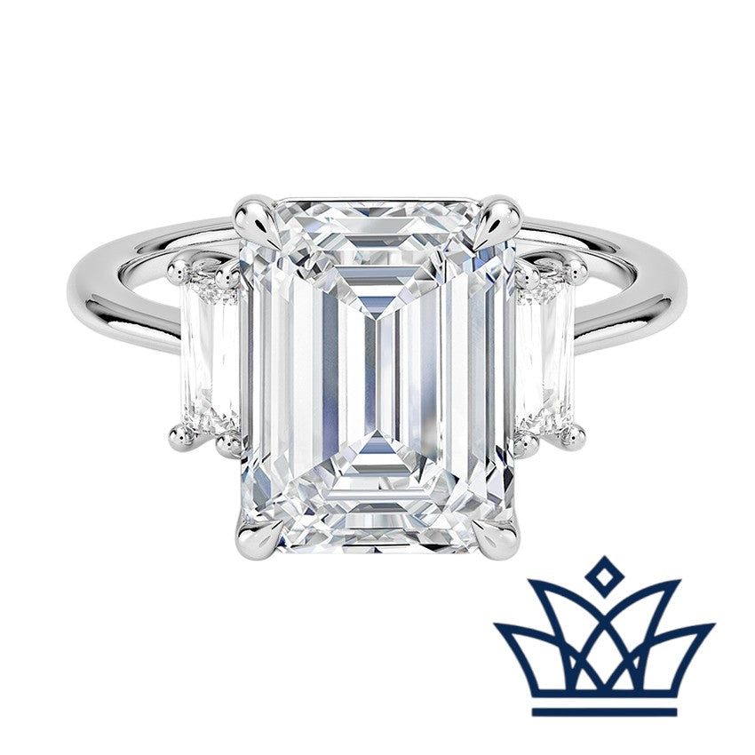 Sofia's 5 Carat Vertical Baguette Three Stone Diamond Engagement Ring
