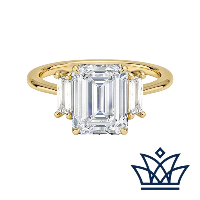 Sofia's 5 Carat Vertical Baguette Three Stone Diamond Engagement Ring