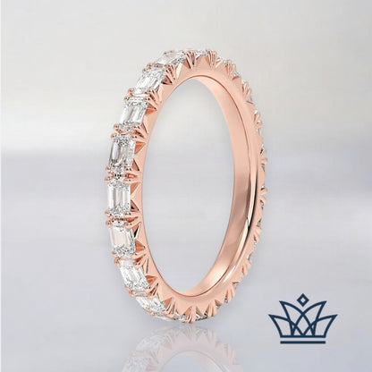 Felicity-Emerald Cut Diamond Band