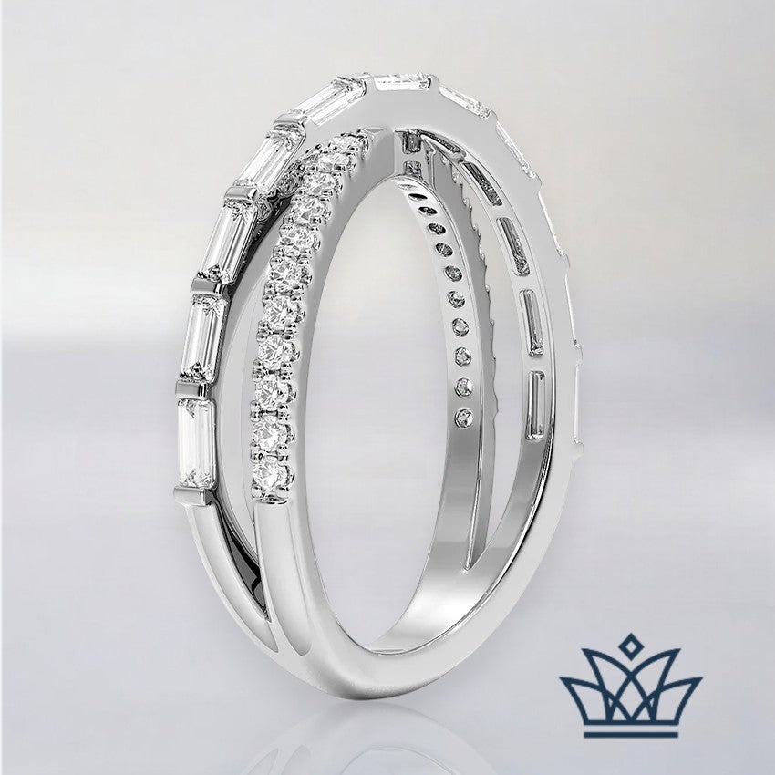 Sarah-Diamond Crossover Ring