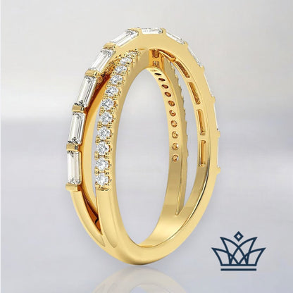 Sarah-Diamond Crossover Ring