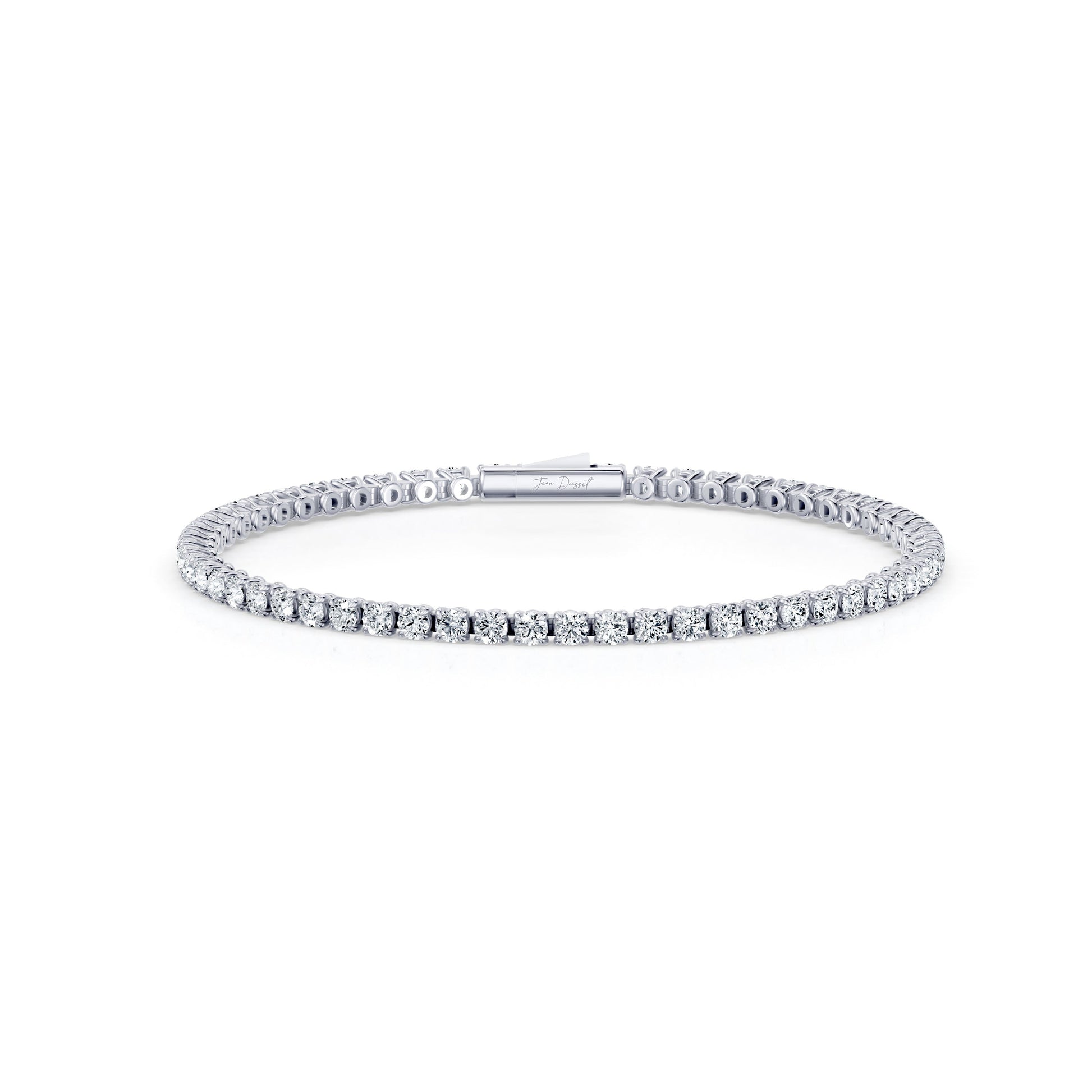 Olivia Round Brilliant Lab Diamond Tennis Bracelet 18k White Gold 4 CTW,7 CTW,10 CTW,12 CTW,17 CTW Front View|Precious Metal:18k White Gold;Total Carat Weight:4 CTW,7 CTW,10 CTW,12 CTW,17 CTW