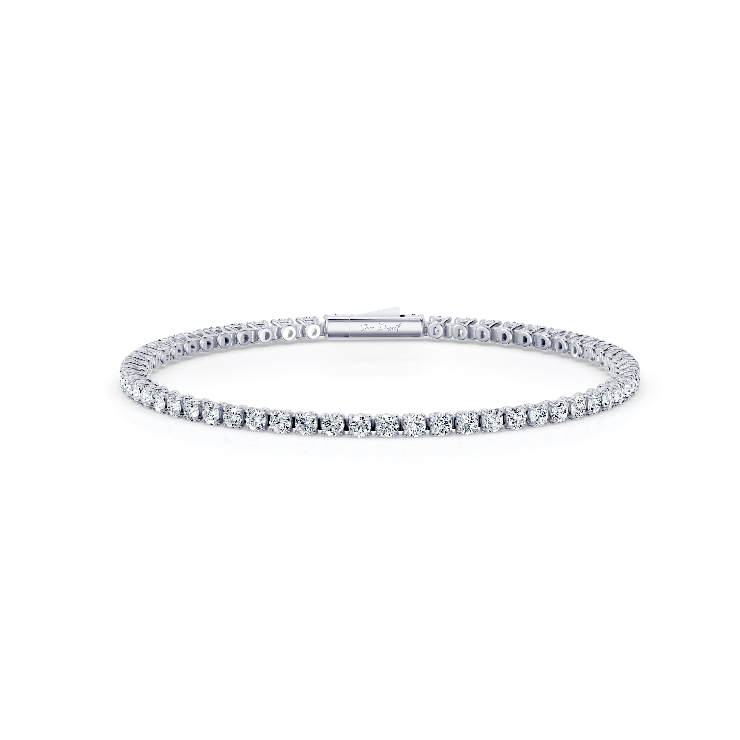 Olivia Round Brilliant Lab Diamond Tennis Bracelet 18k White Gold 4 CTW,7 CTW,10 CTW,12 CTW,17 CTW Front View|Precious Metal:18k White Gold;Total Carat Weight:4 CTW,7 CTW,10 CTW,12 CTW,17 CTW