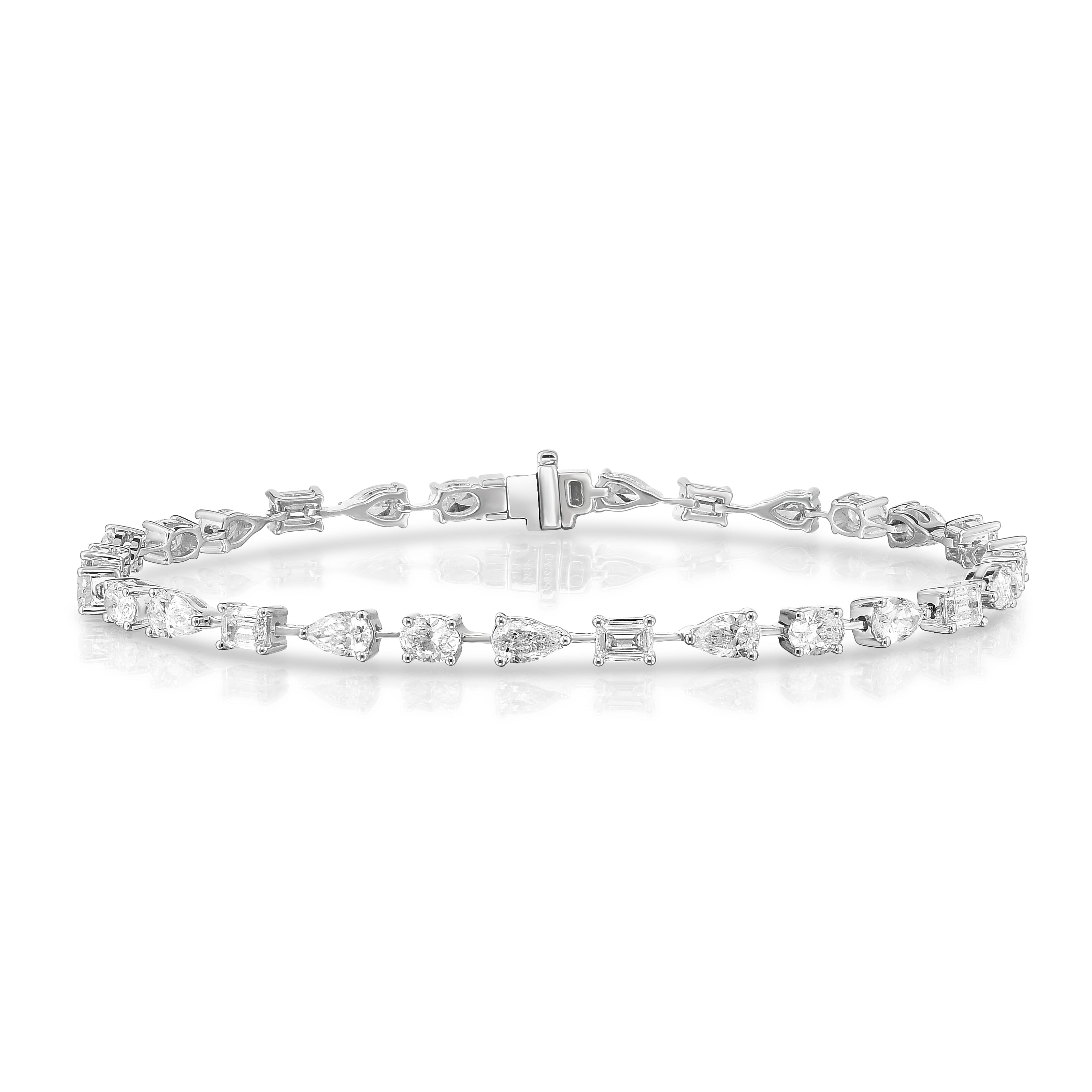 Mixed Fancy Shape Natural Diamond Tennis Bracelet