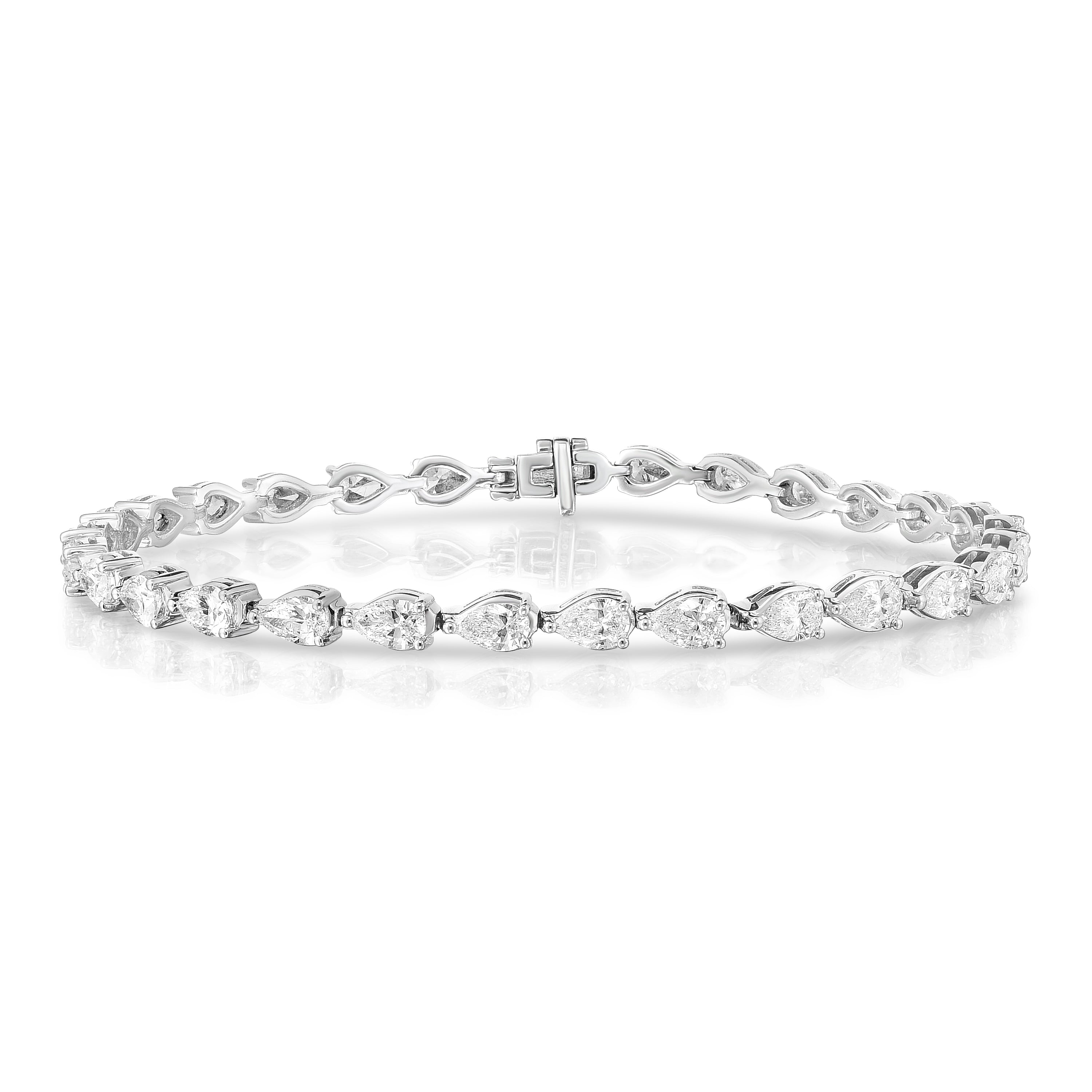 East-West Pear Cut Tennis Bracelet