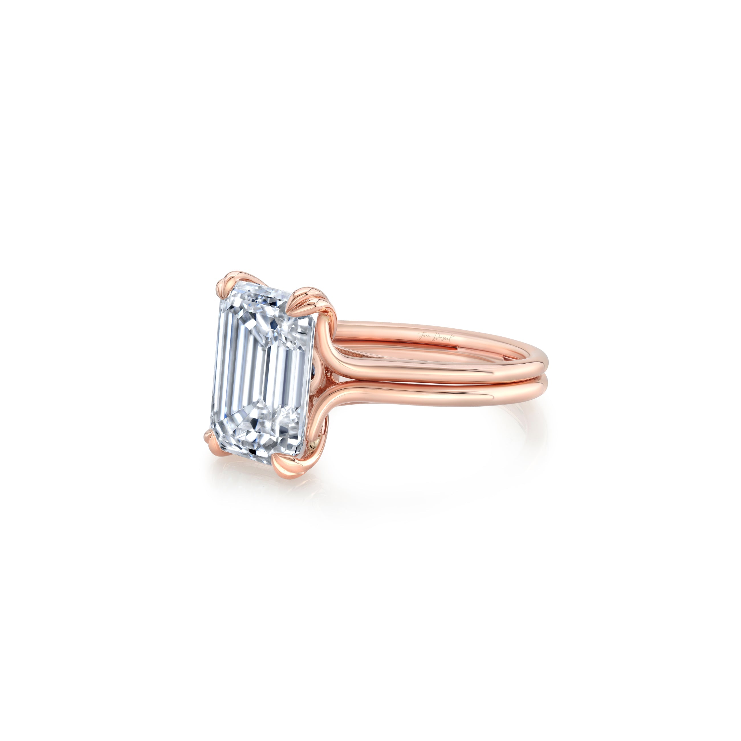 Elle Emerald Solitaire Lab Diamond Engagement Ring