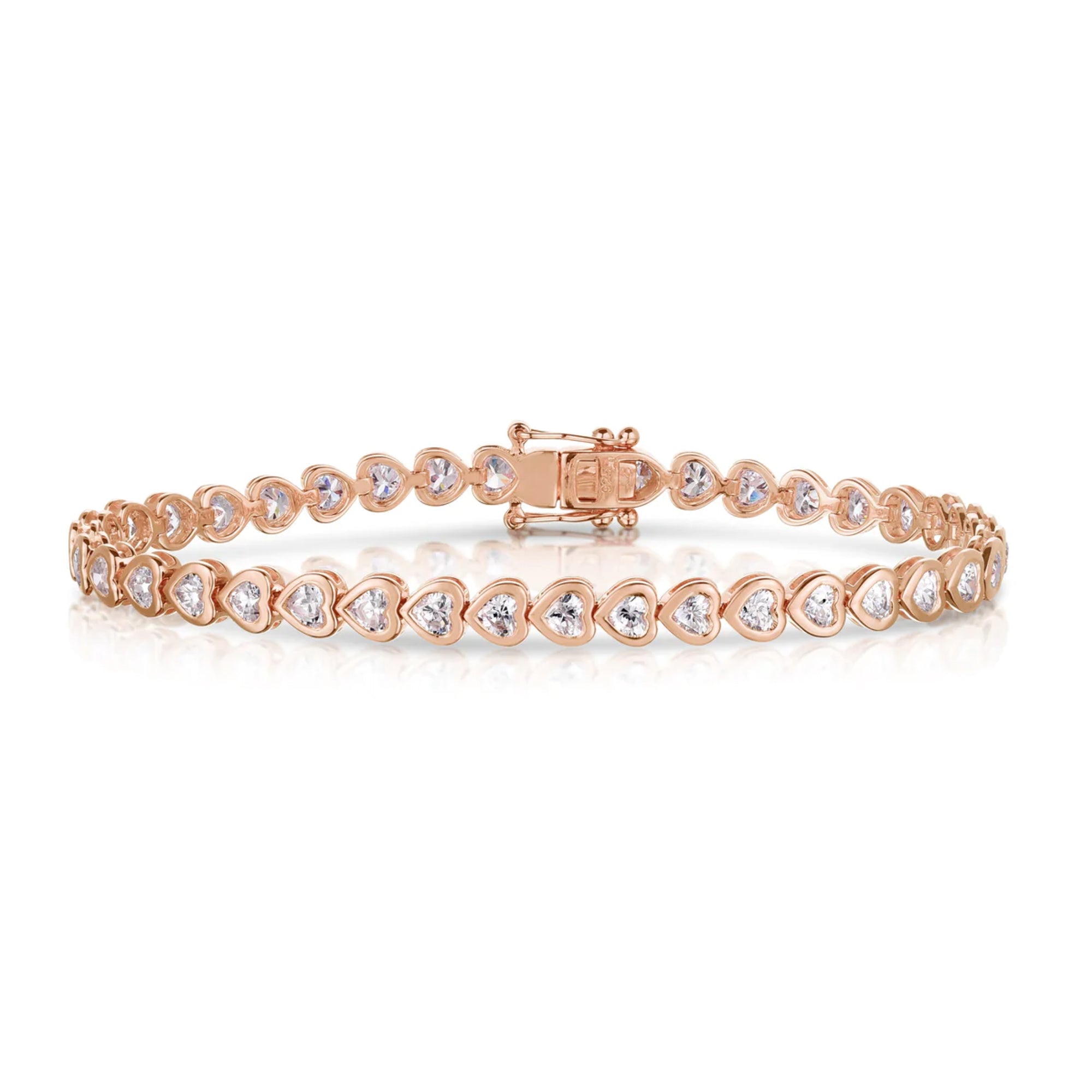 Bezel Set Heart Cut Tennis Bracelet