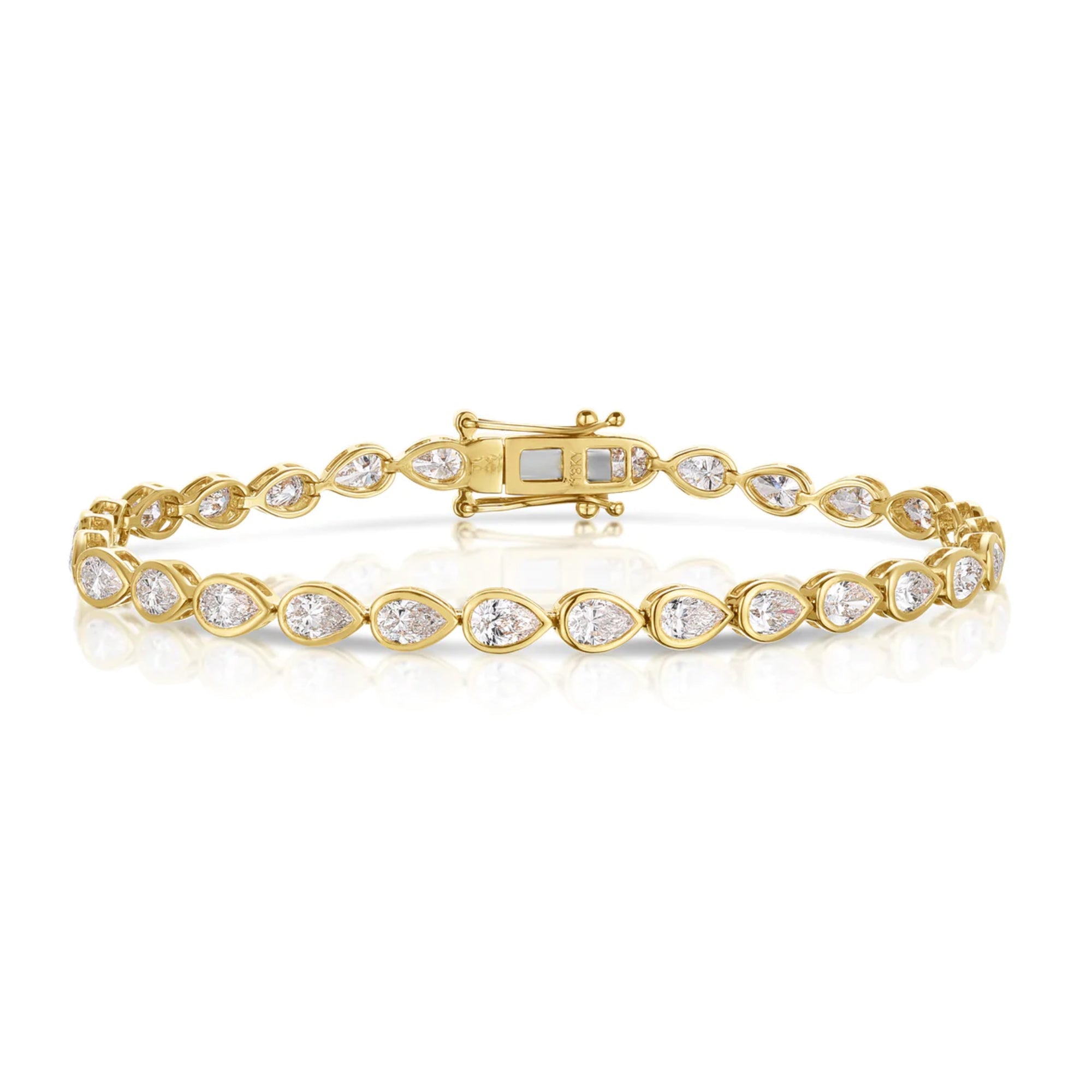 Bezel Set Pear Cut Tennis Bracelet