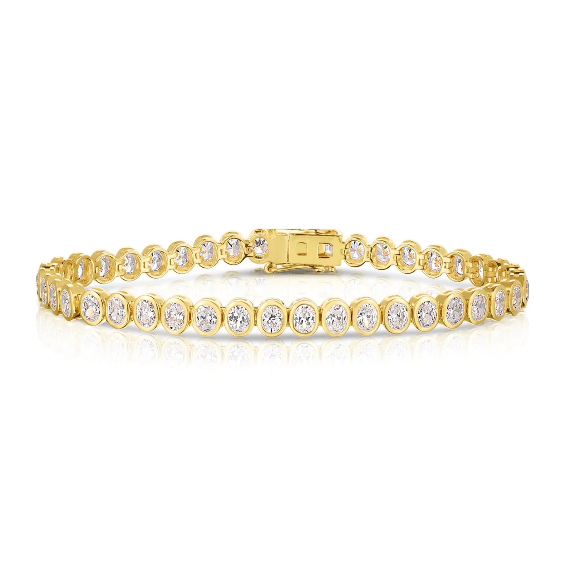 Bezel Set Oval Cut  Tennis Bracelet