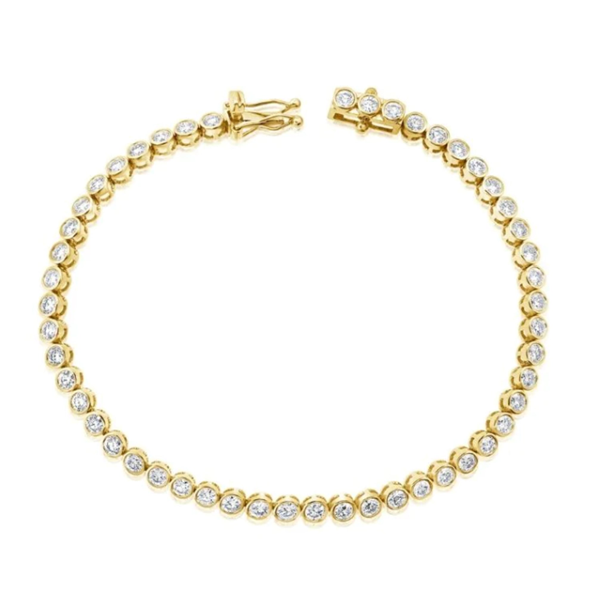 Bezel Set d Tennis Bracelet