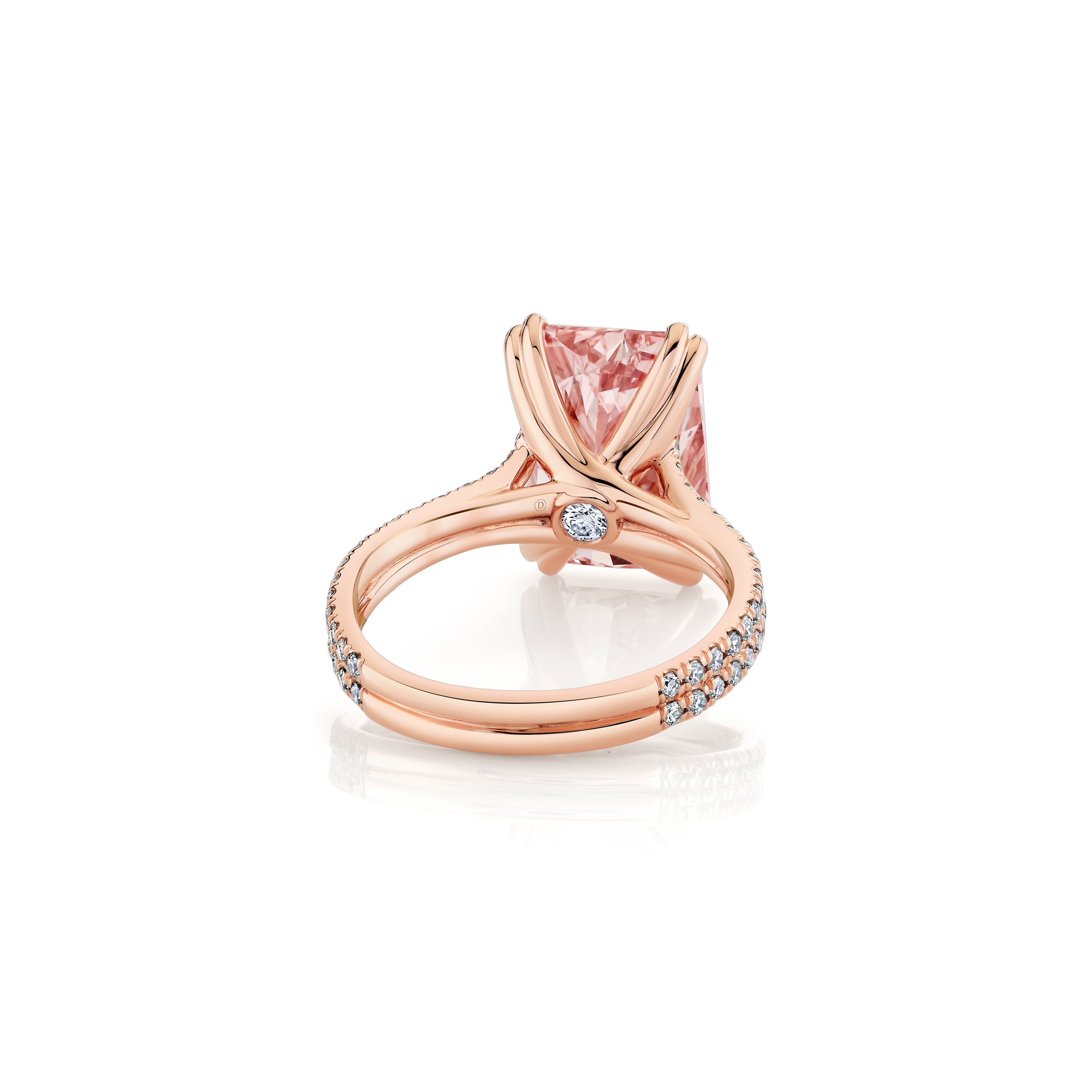 Elle Radiant Cut Solitaire Lab Pink Diamond Engagement Ring