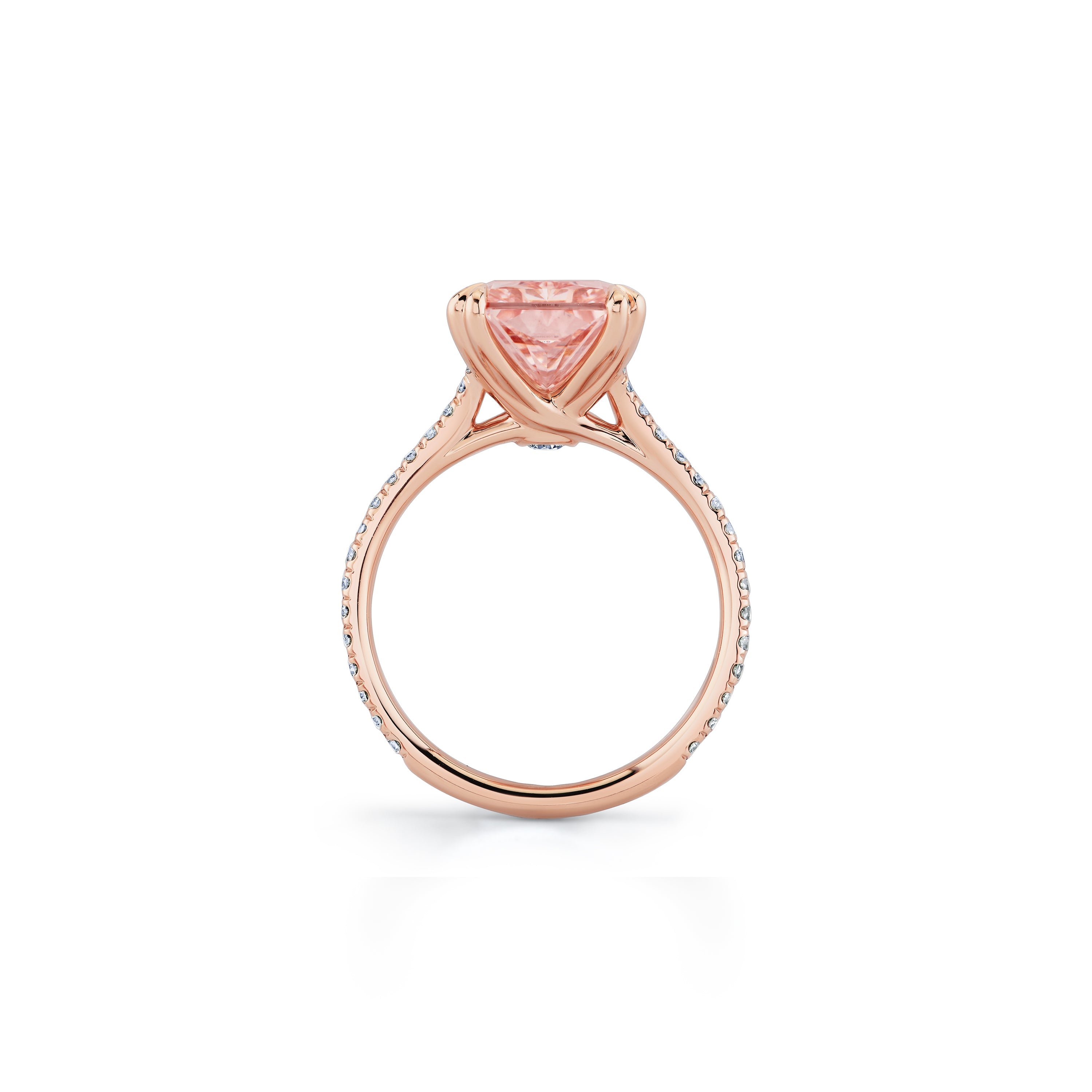 Elle Radiant Cut Solitaire Lab Pink Diamond Engagement Ring
