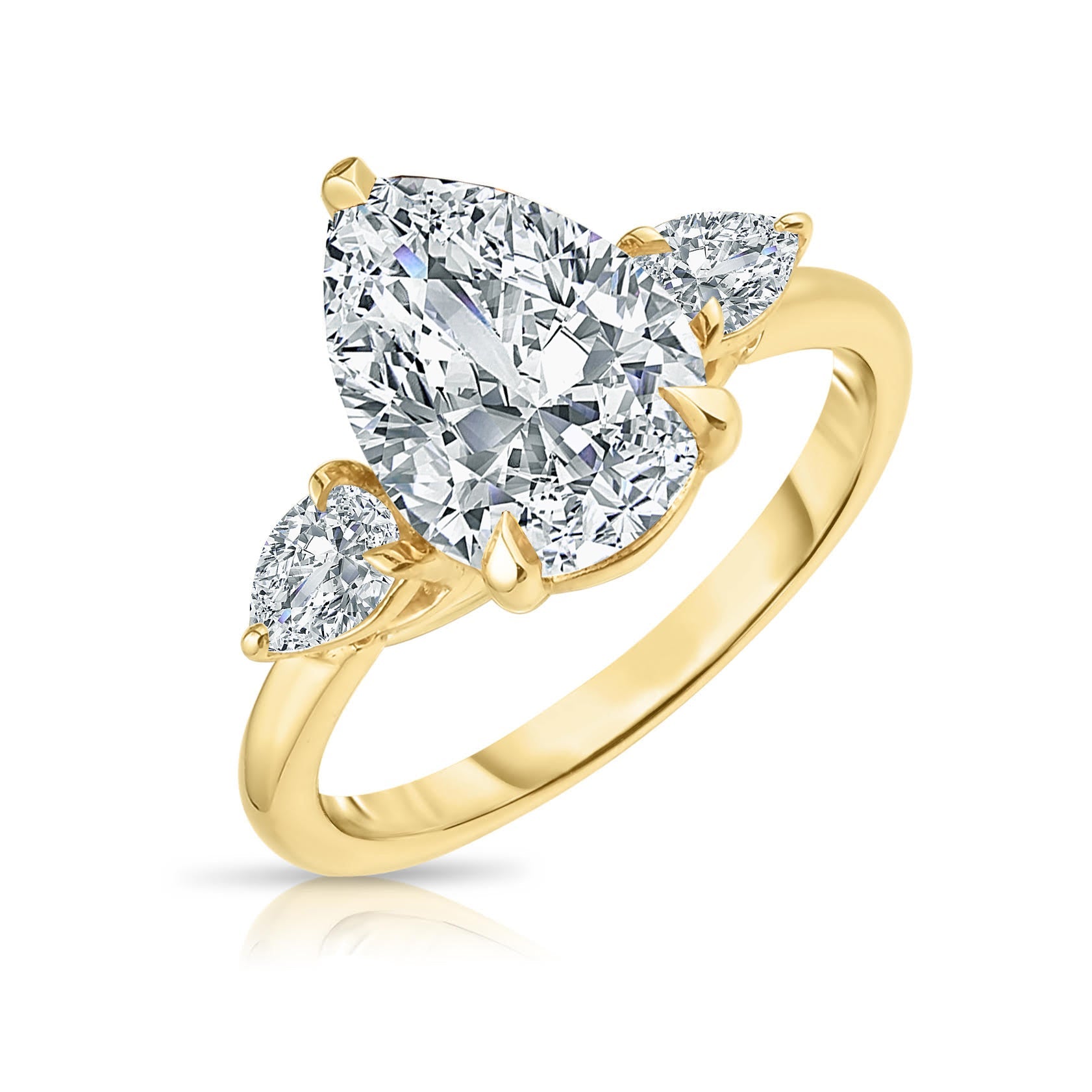 2.00 Carat Pear Shape Engagement Ring with Sidestones