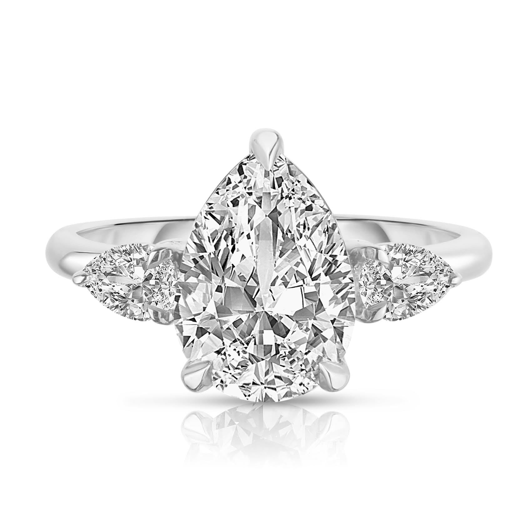 2.00 Carat Pear Shape Engagement Ring with Sidestones