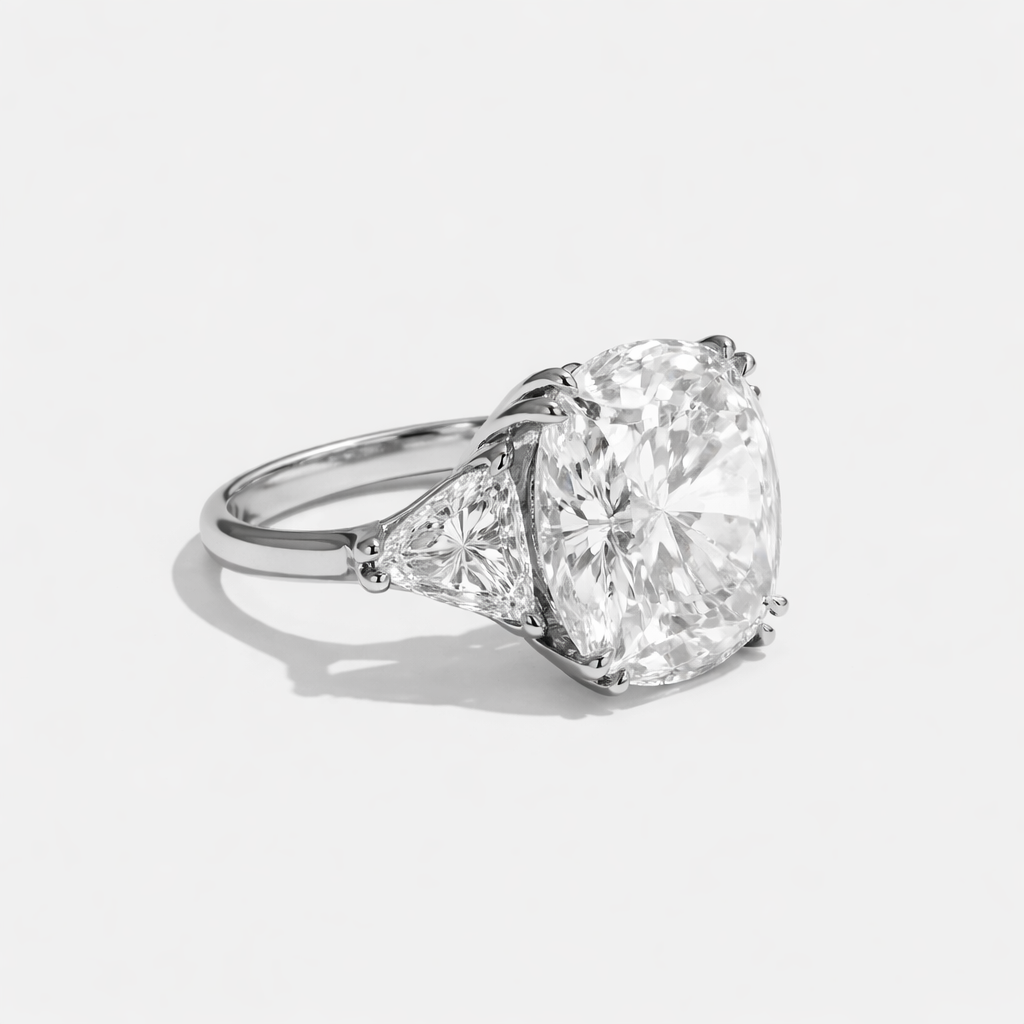 Cushion Three-Stone Ring