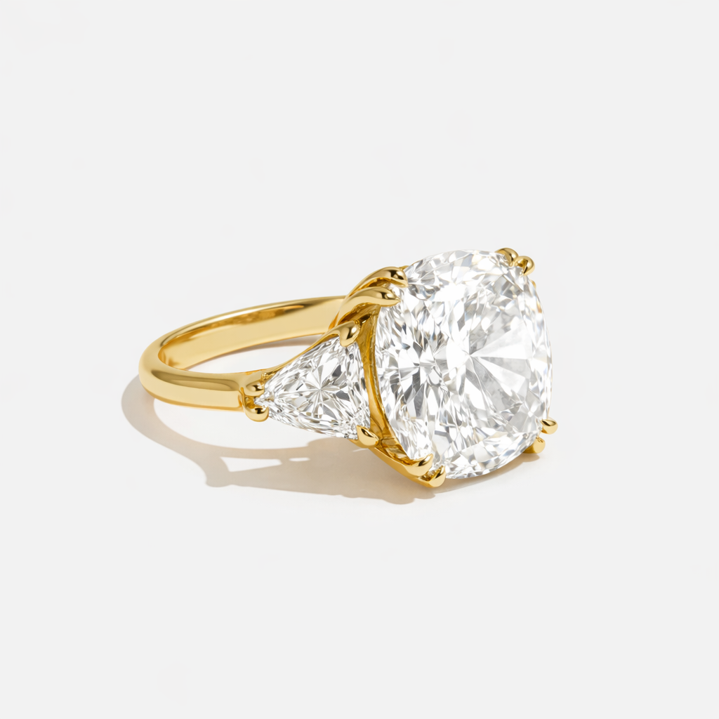 Cushion Three-Stone Ring