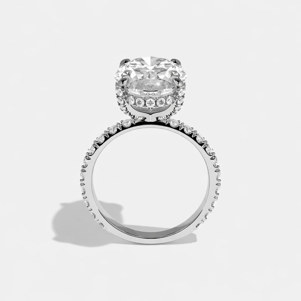 Celeste Oval Pavé