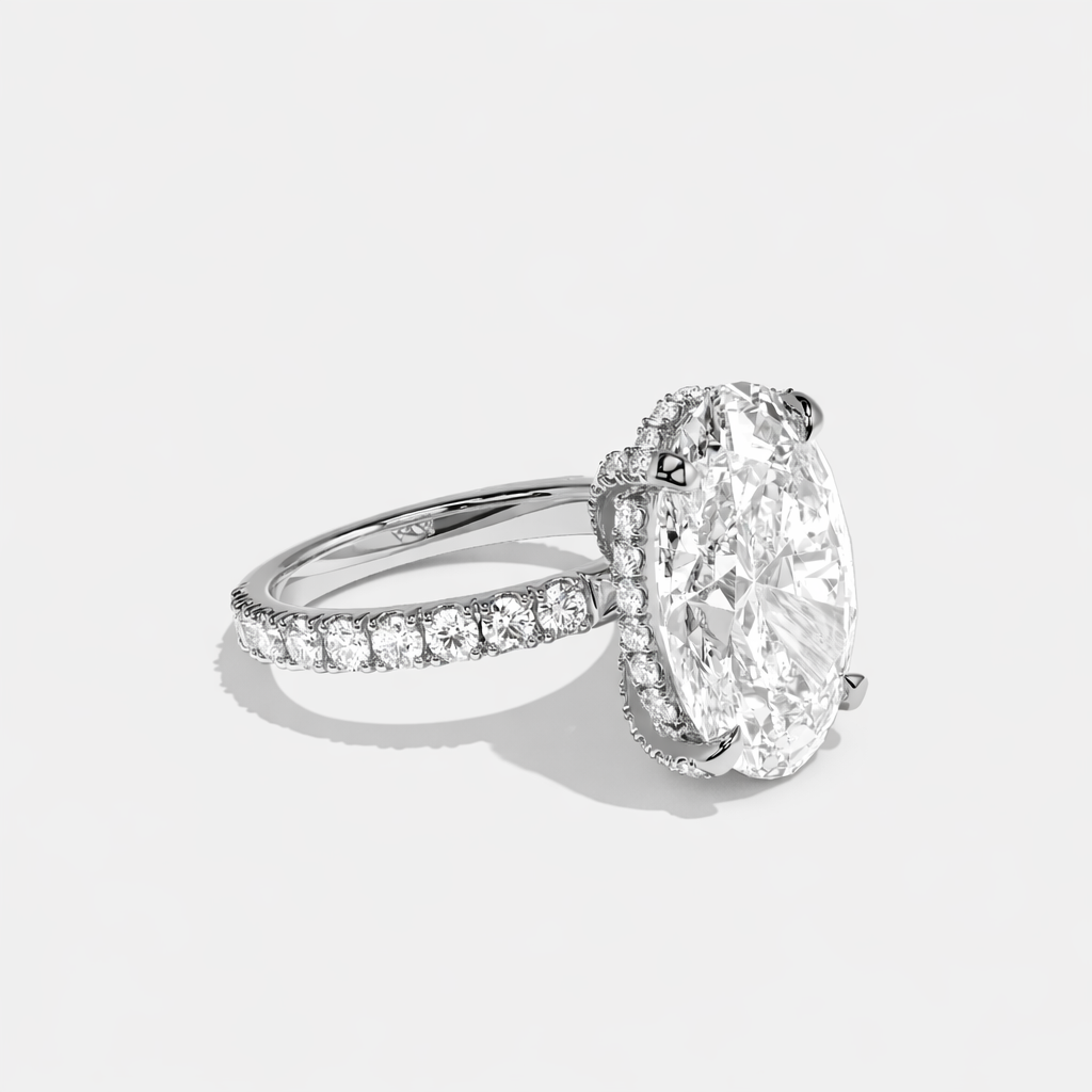 Celeste Oval Pavé