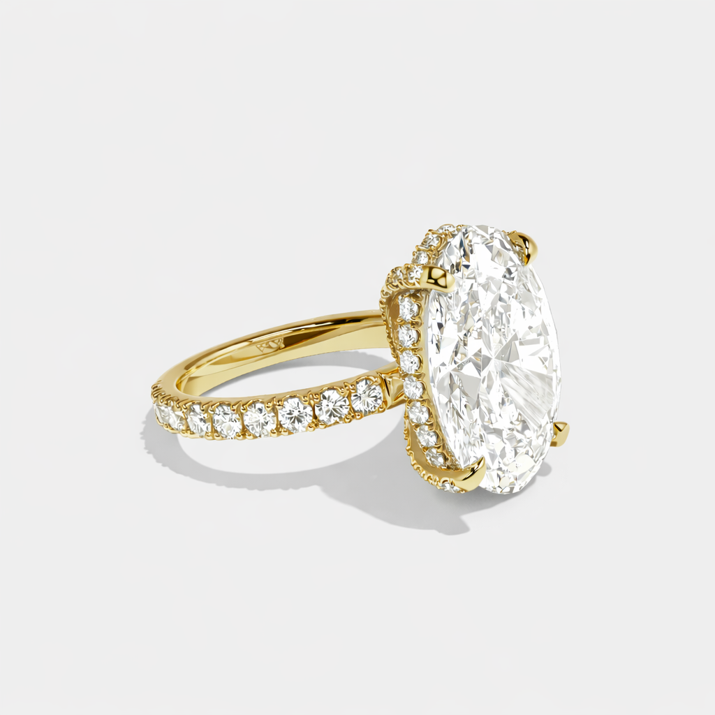 Celeste Oval Pavé