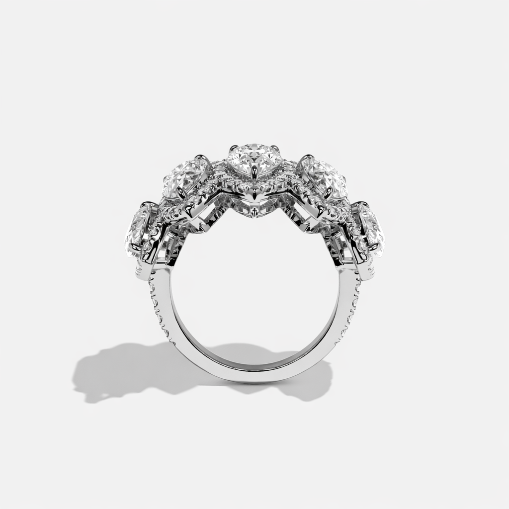 Madllen Elan Diamond Pear Halo Engagement Ring