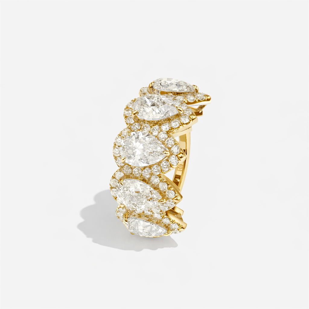 Madllen Elan Diamond Pear Halo Engagement Ring