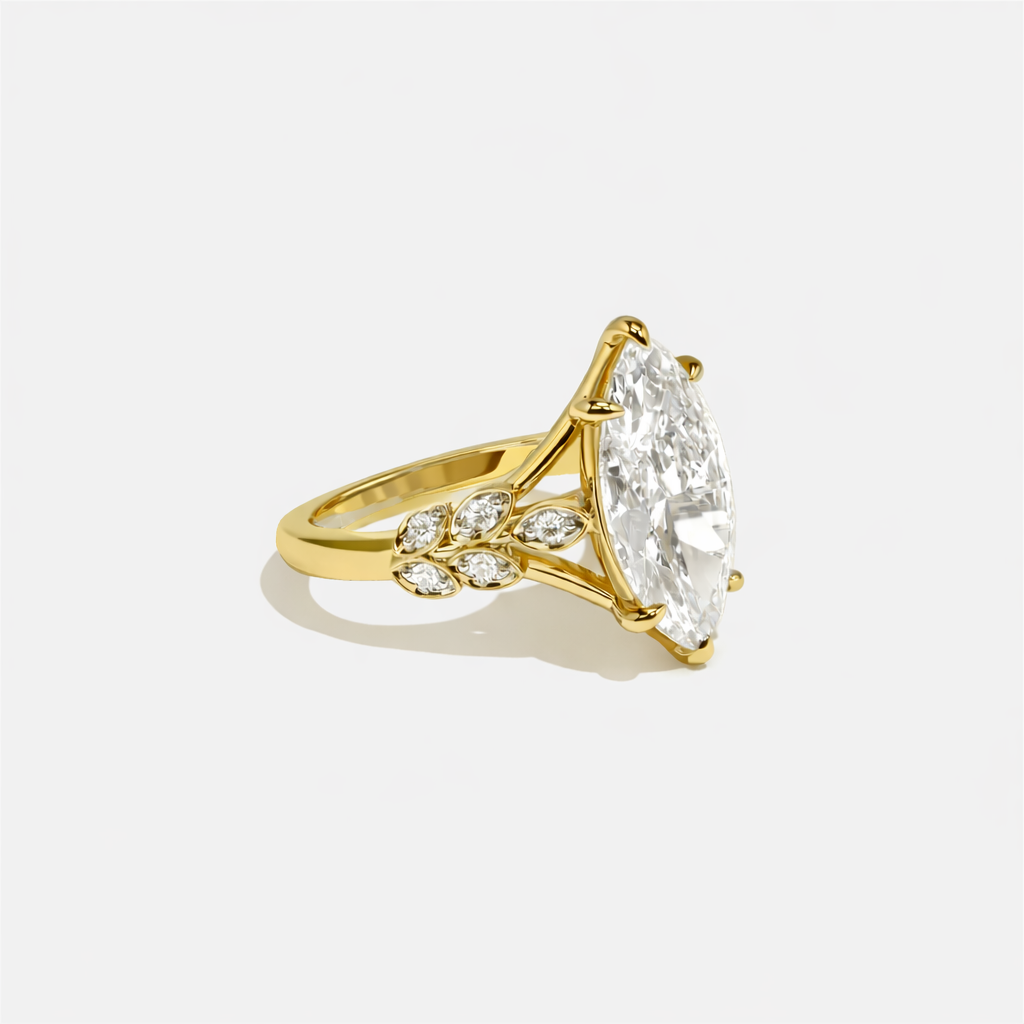 Orly Eclat Diamond Marquise Halo Engagement Ring