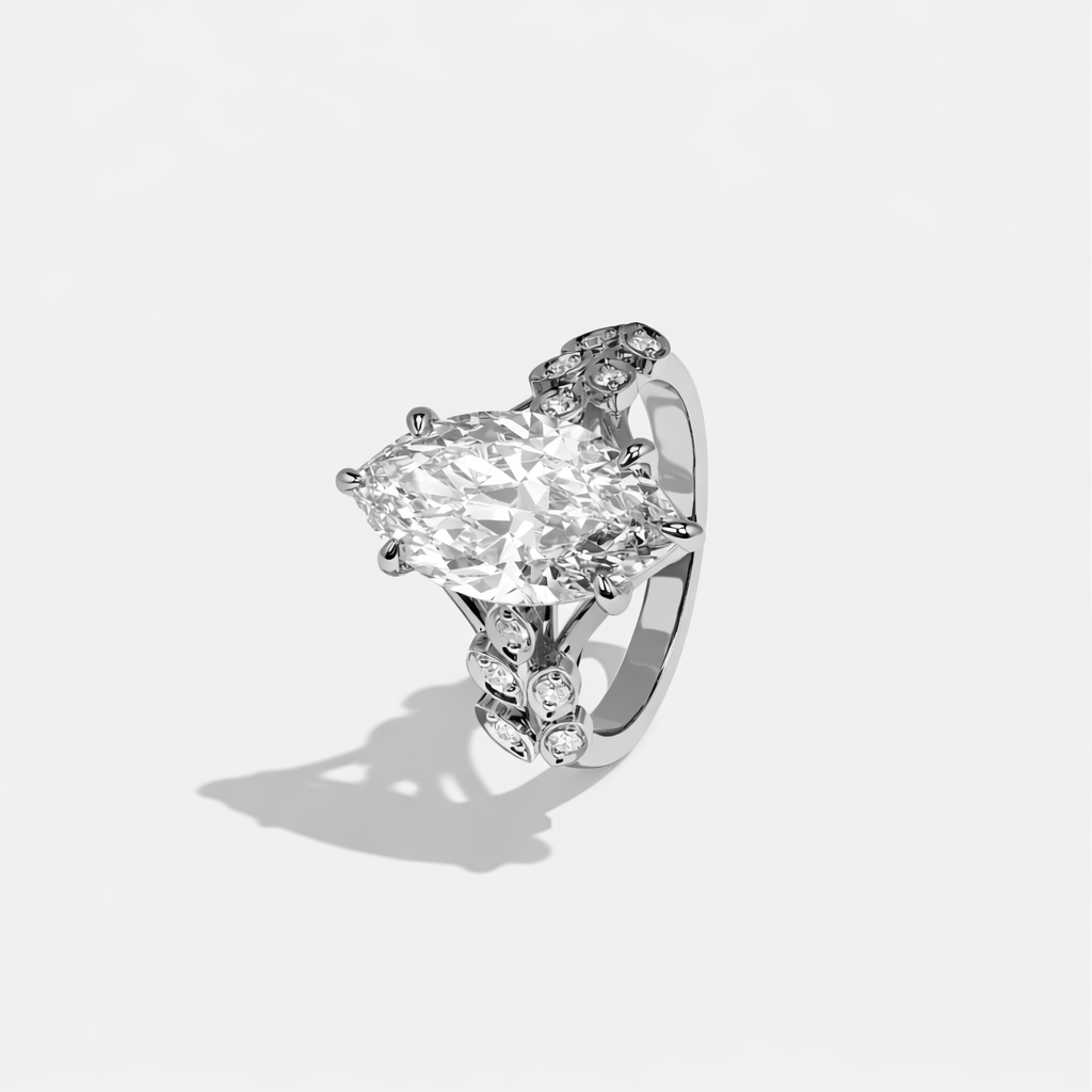 Orly Eclat Diamond Marquise Halo Engagement Ring