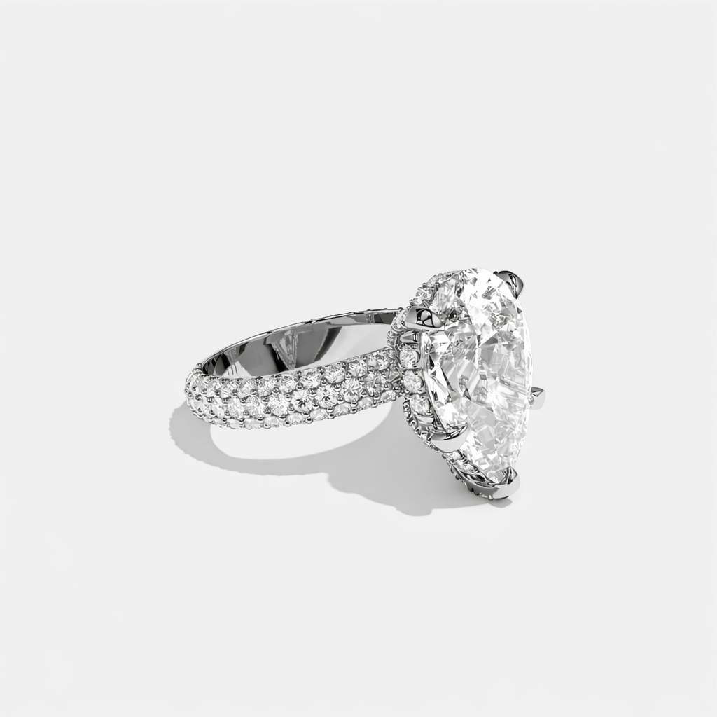 Shira Diamond Pear Halo Engagement Ring