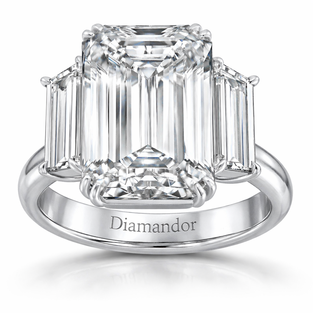 Emerald Cut Three-Stone Diamond Ring