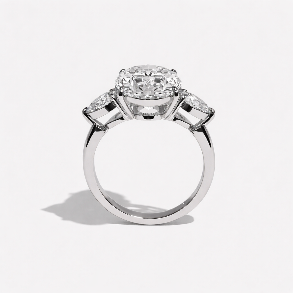 Radiant Trinity Oval Three-Stone Engagement Ring