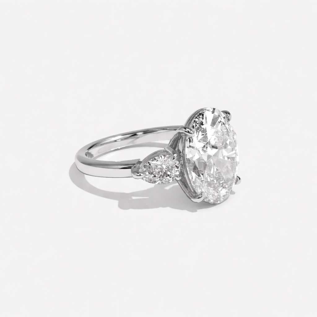 Radiant Trinity Oval Three-Stone Engagement Ring
