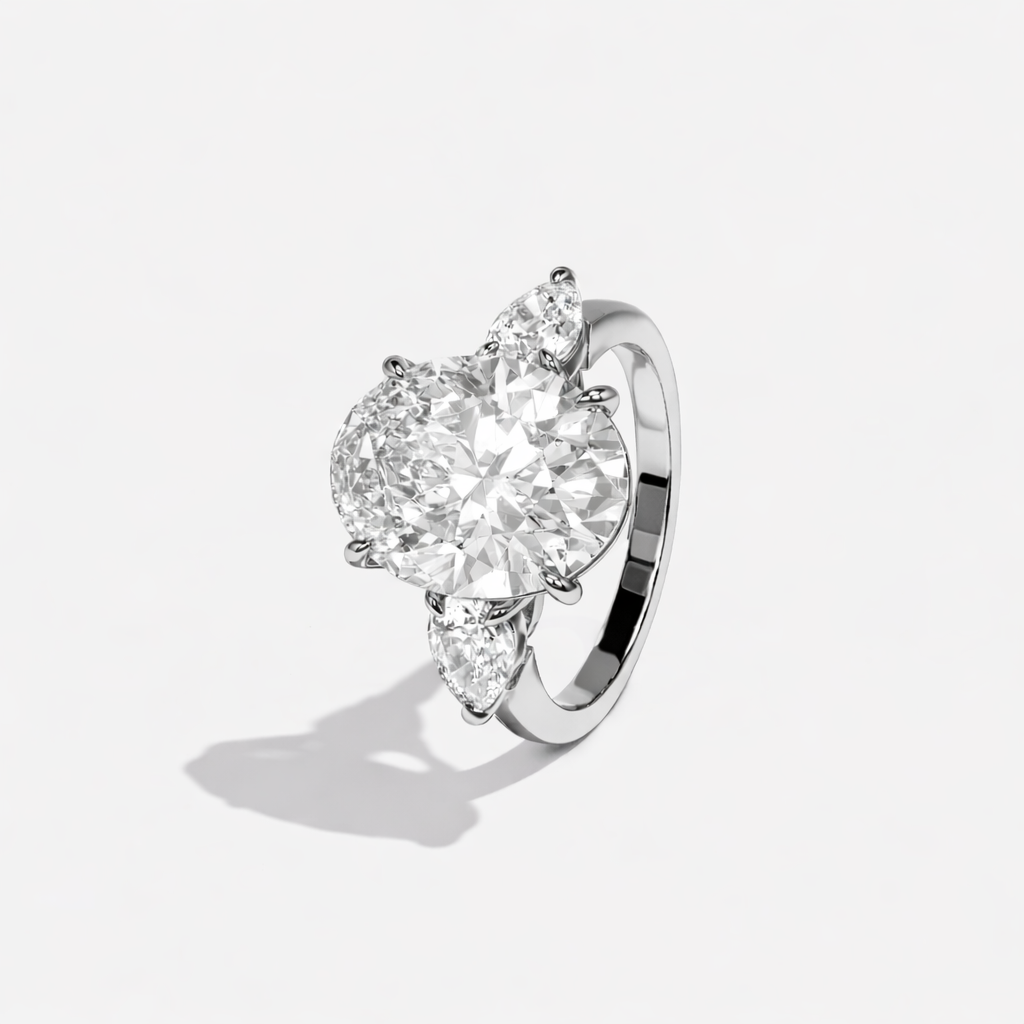 Radiant Trinity Oval Three-Stone Engagement Ring