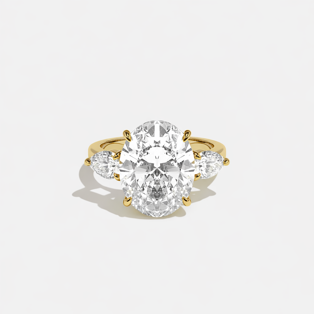 Radiant Trinity Oval Three-Stone Engagement Ring