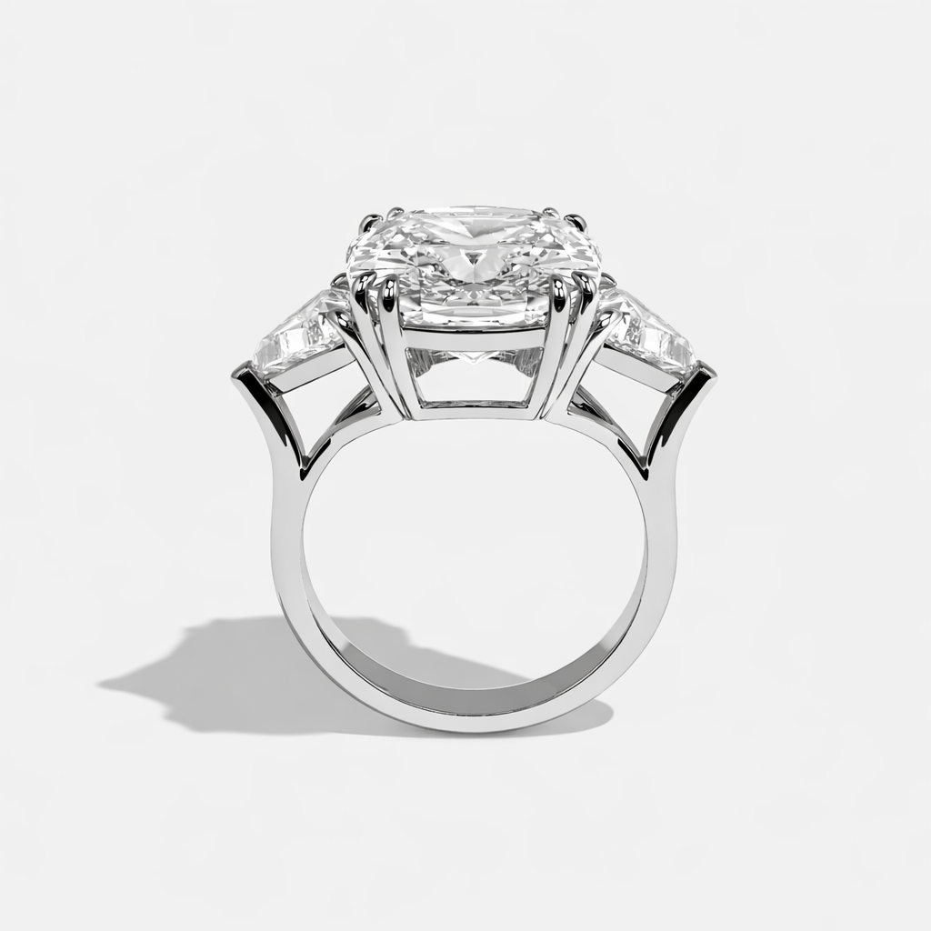 Cushion Three-Stone Ring