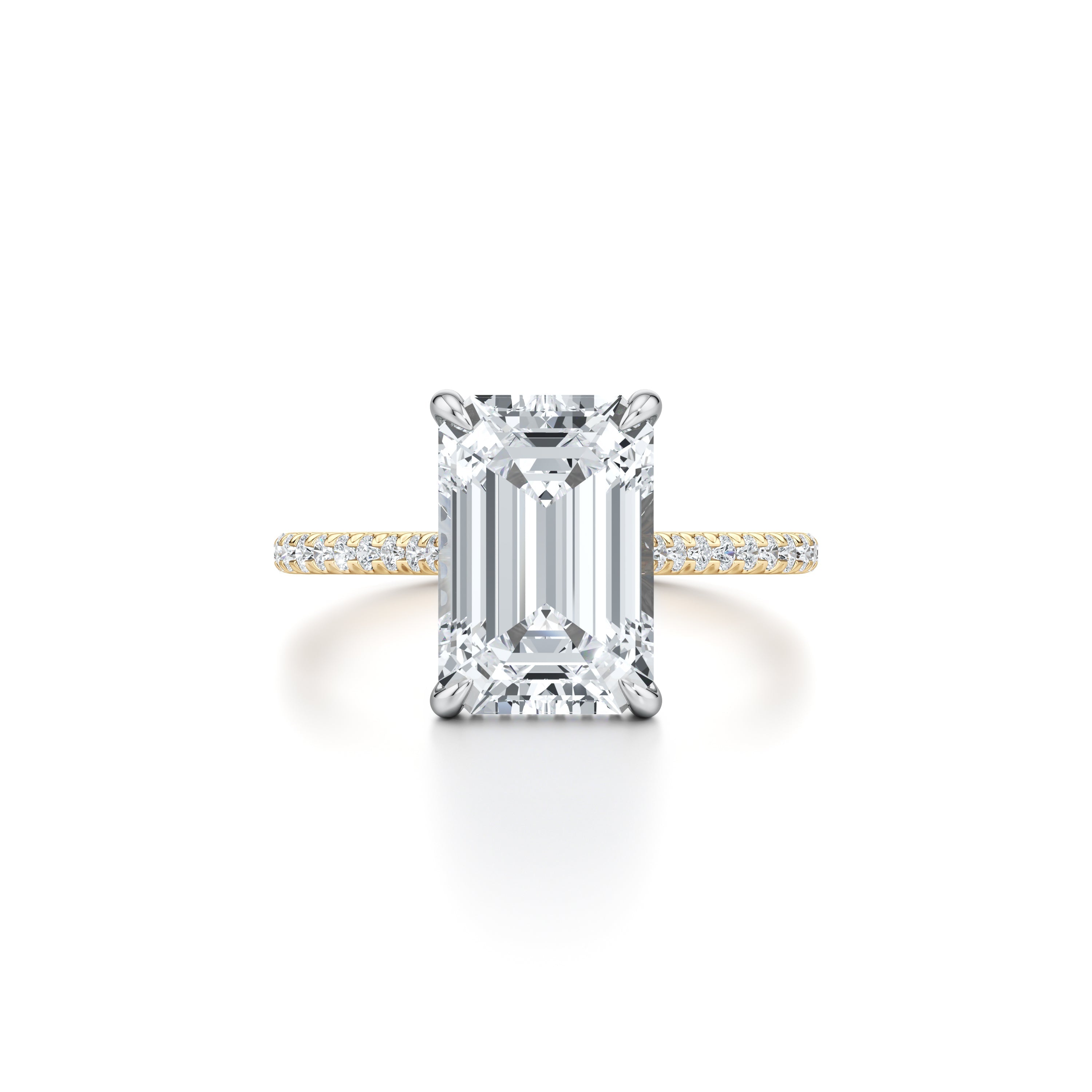 Precious Metal:18k Yellow Gold and Platinum;Cut Shape:Emerald