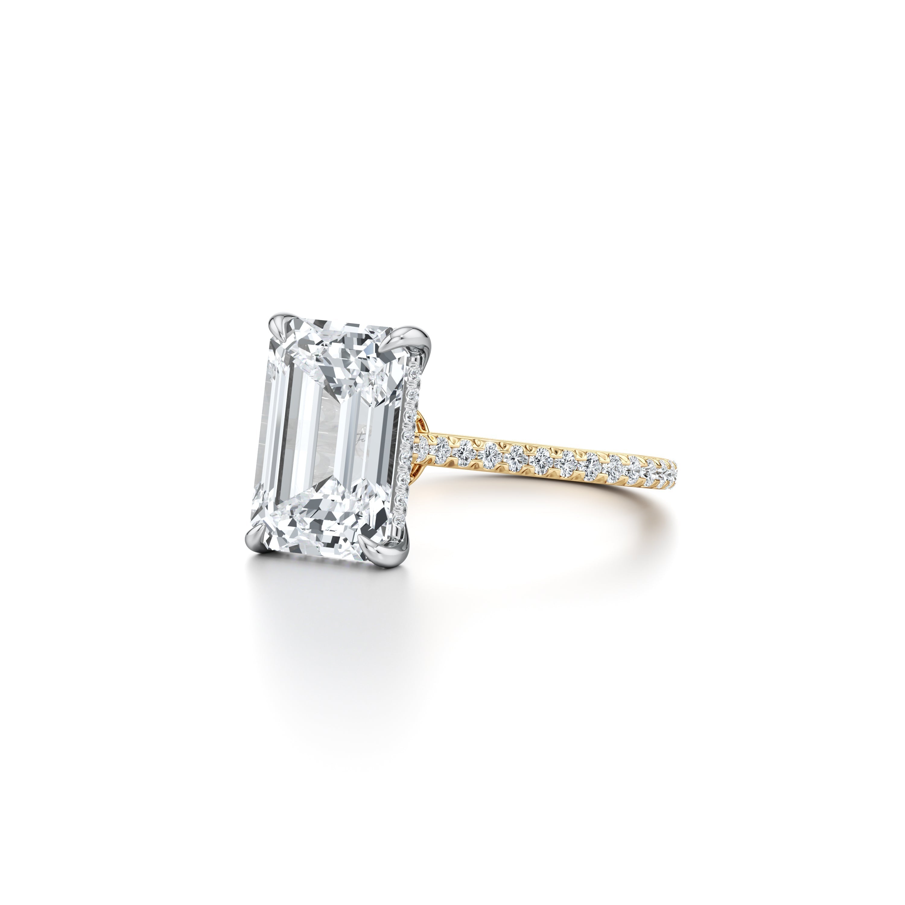 Chelsea Emerald Solitaire Lab Diamond Engagement Ring