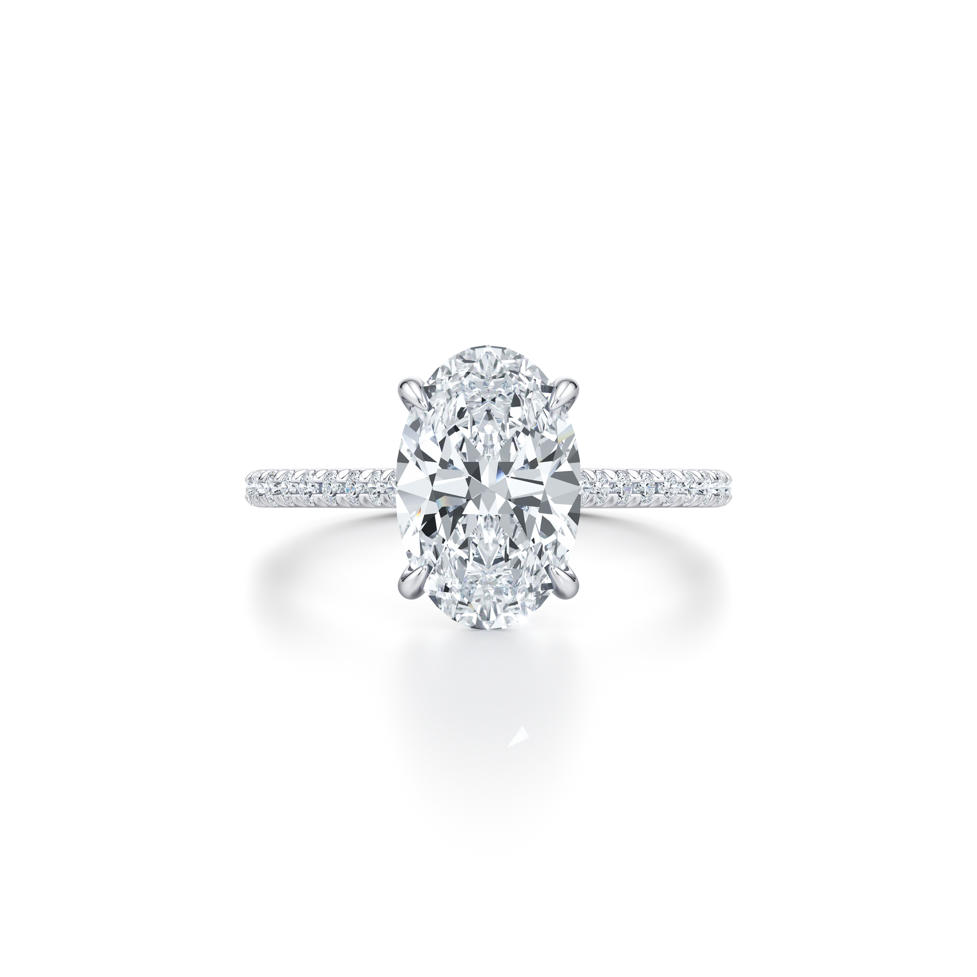 Precious Metal:18k White Gold;Cut Shape:Oval