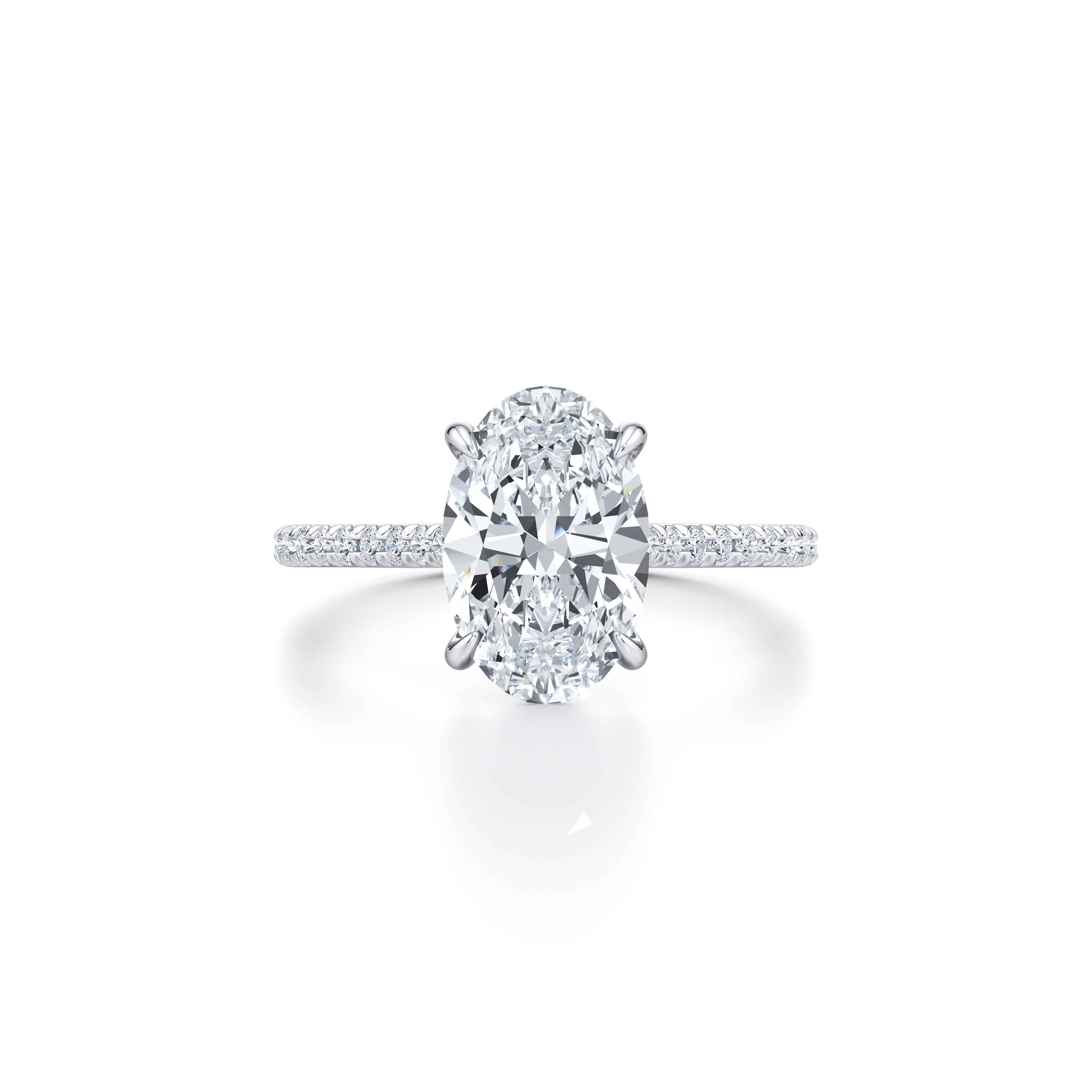Precious Metal:18k White Gold;Cut Shape:Oval