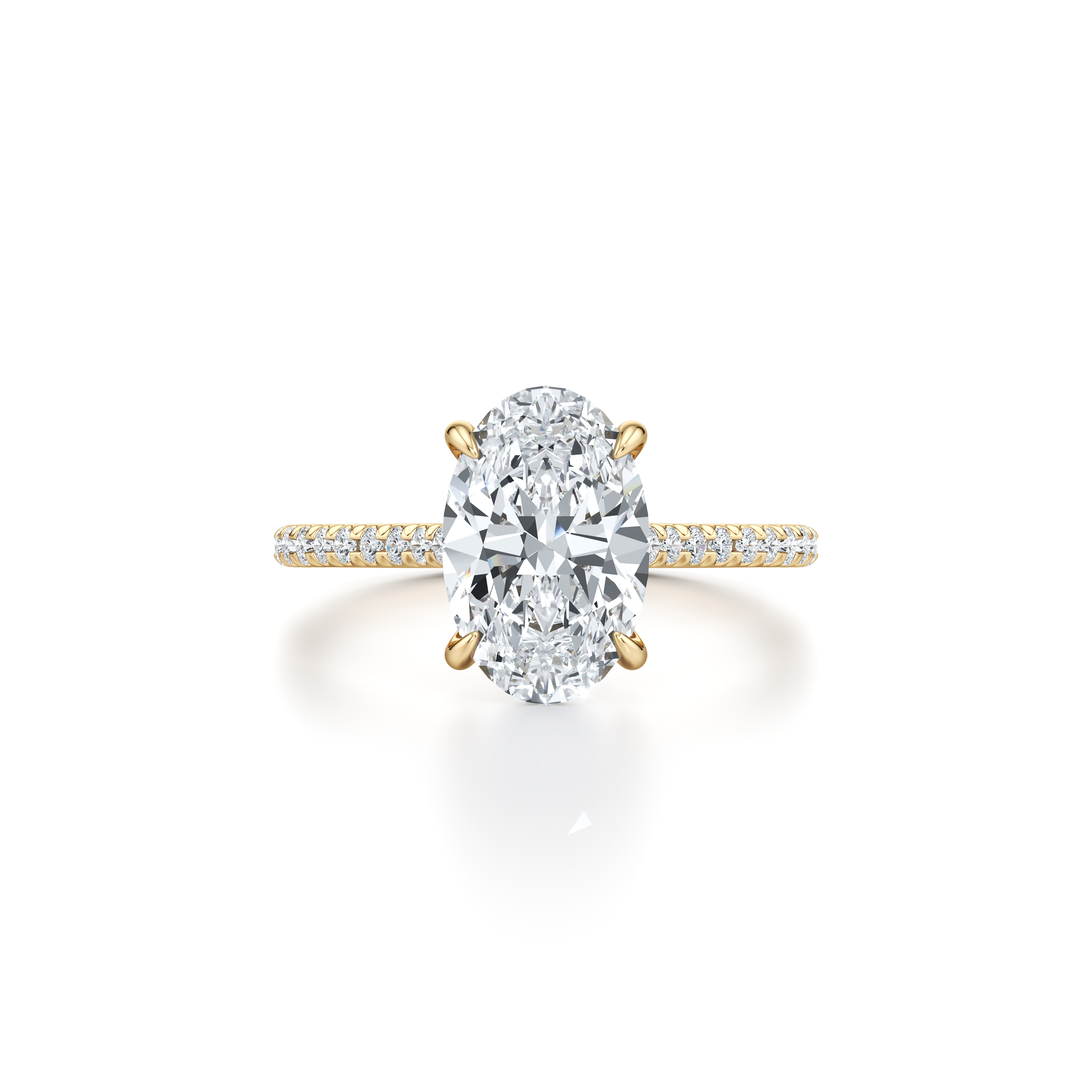 Precious Metal:18k Yellow Gold;Cut Shape:Oval