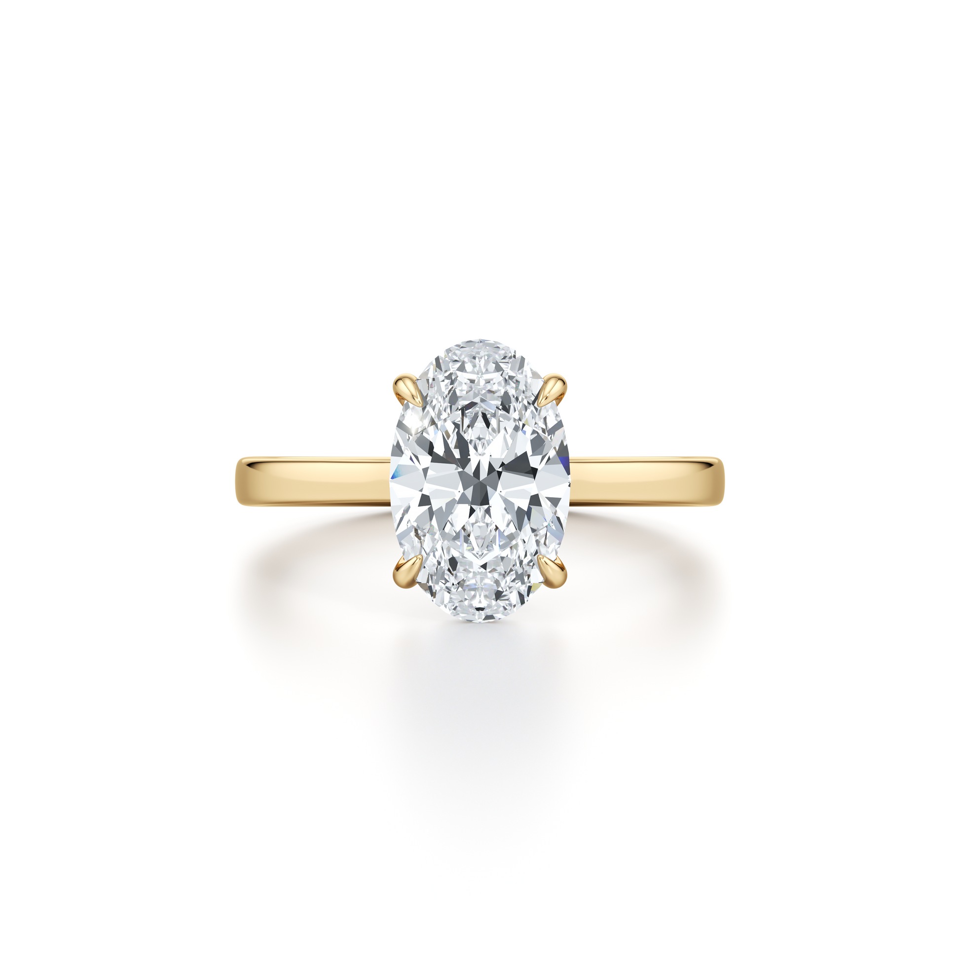 Precious Metal:18k Yellow Gold;Cut Shape:Oval