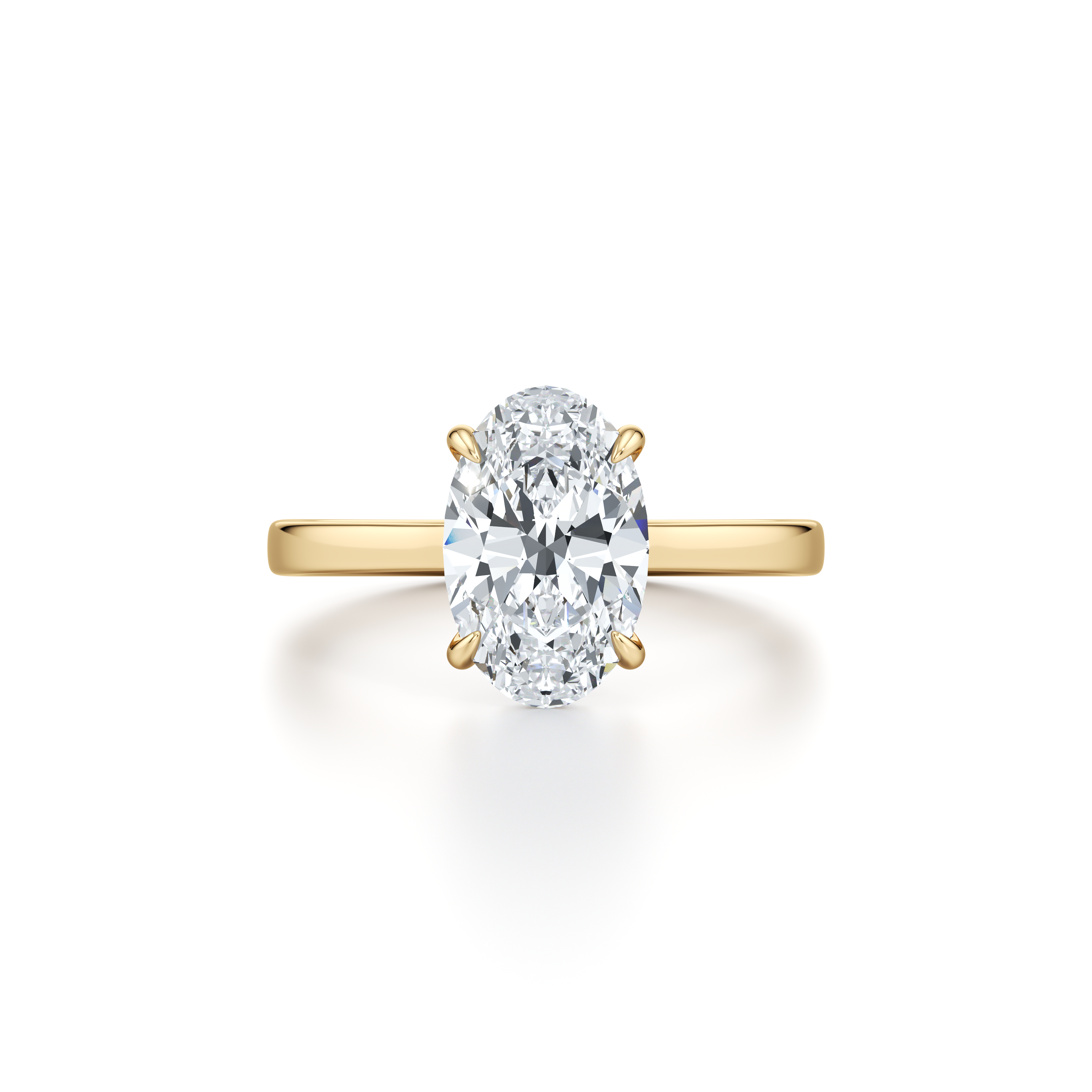 Precious Metal:18k Yellow Gold;Cut Shape:Oval