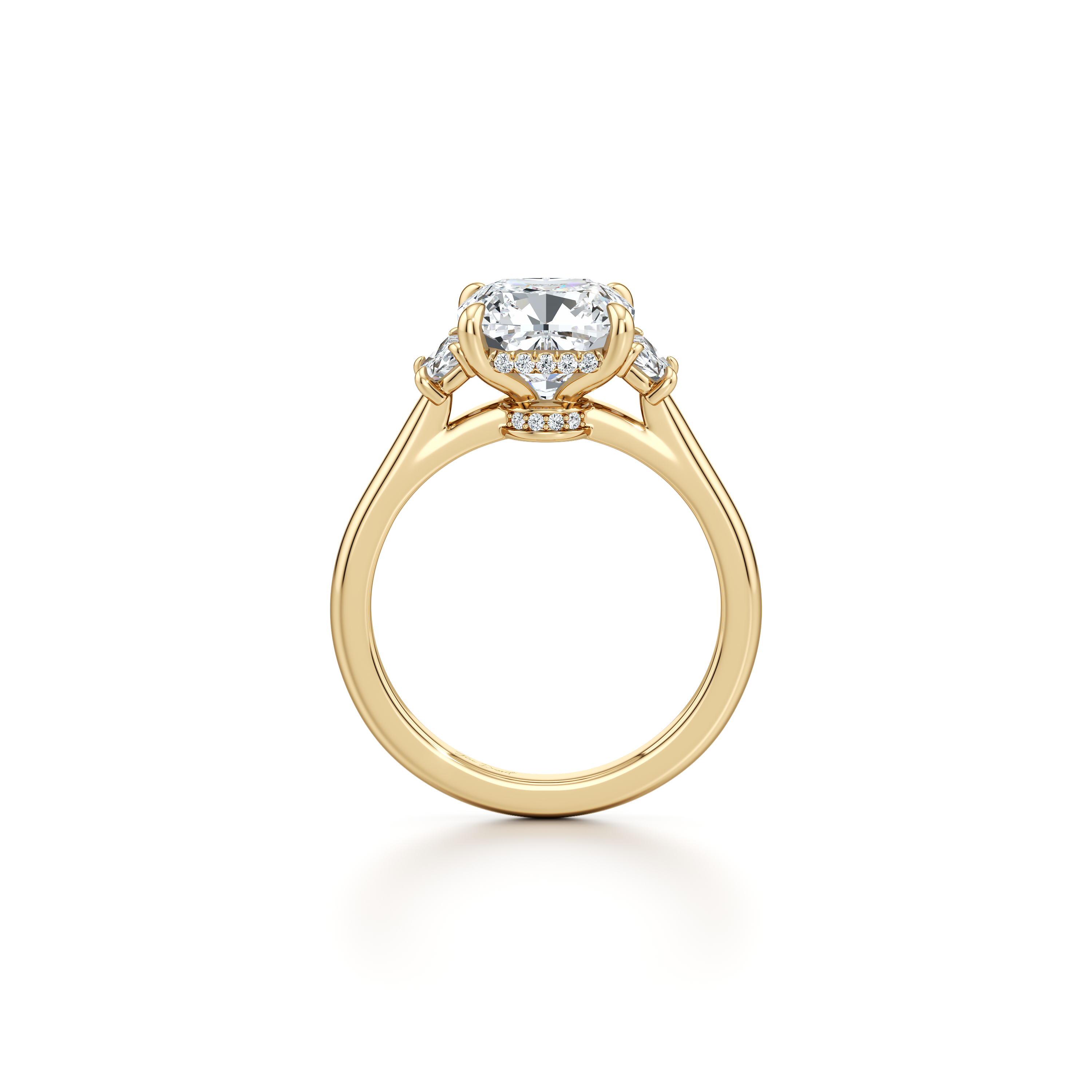 Chelsea Cushion Cut Three Stone Lab Diamond Engagement Ring