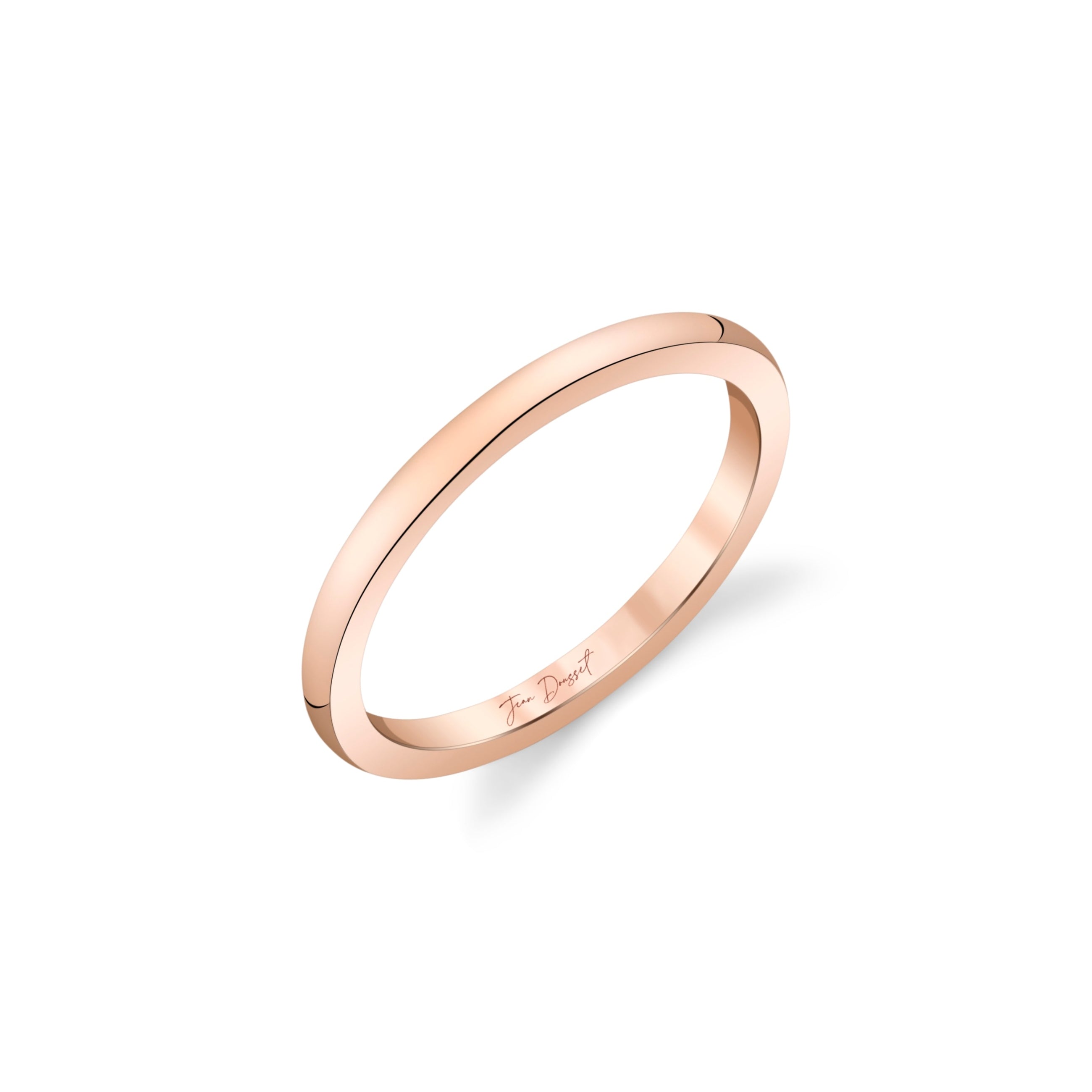 Chelsea High Polish Wedding Band 18k Rose Gold  3/4 View|Precious Metal:18k Rose Gold;