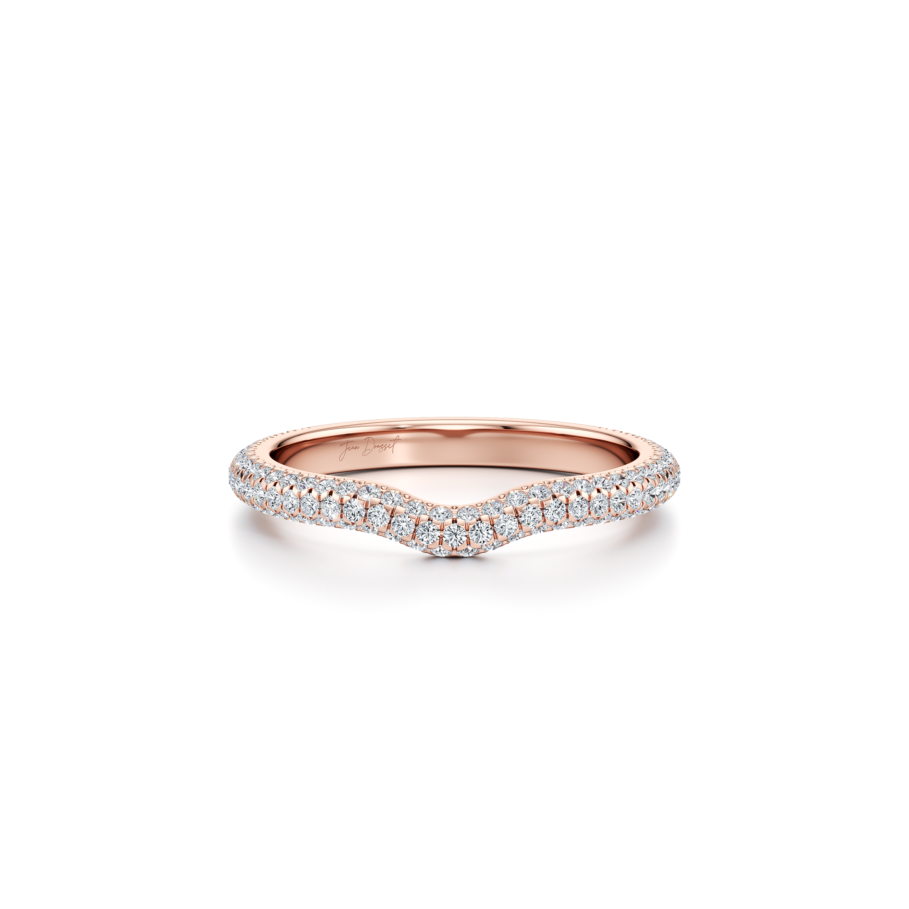 Contour Band - Three Rows Pavé