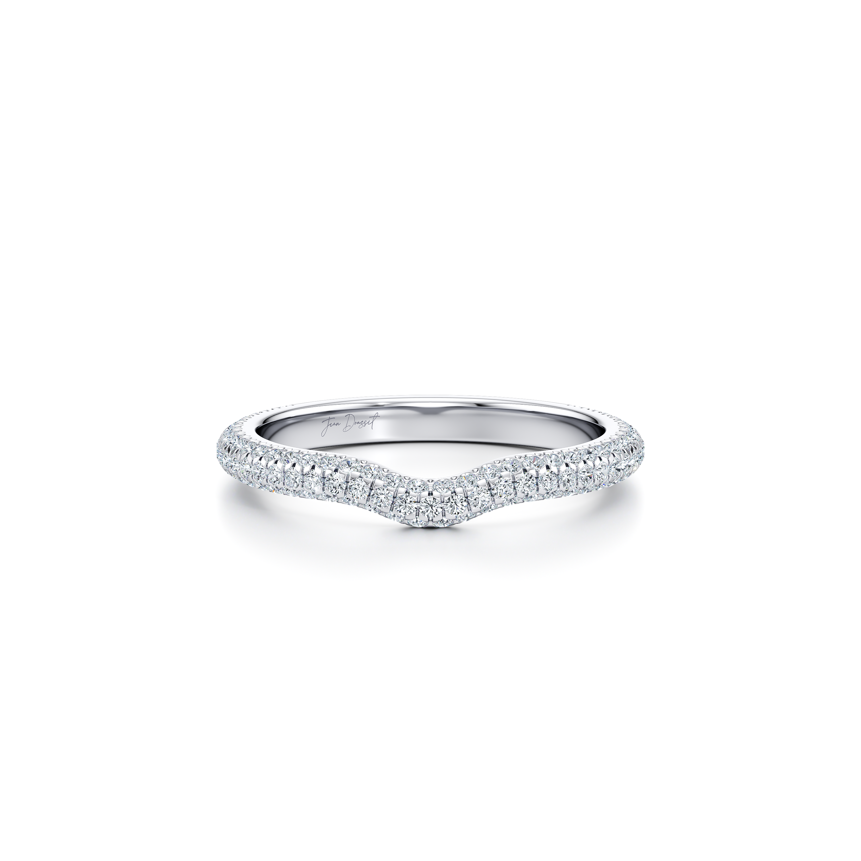 Contour Band - Three Rows Pavé