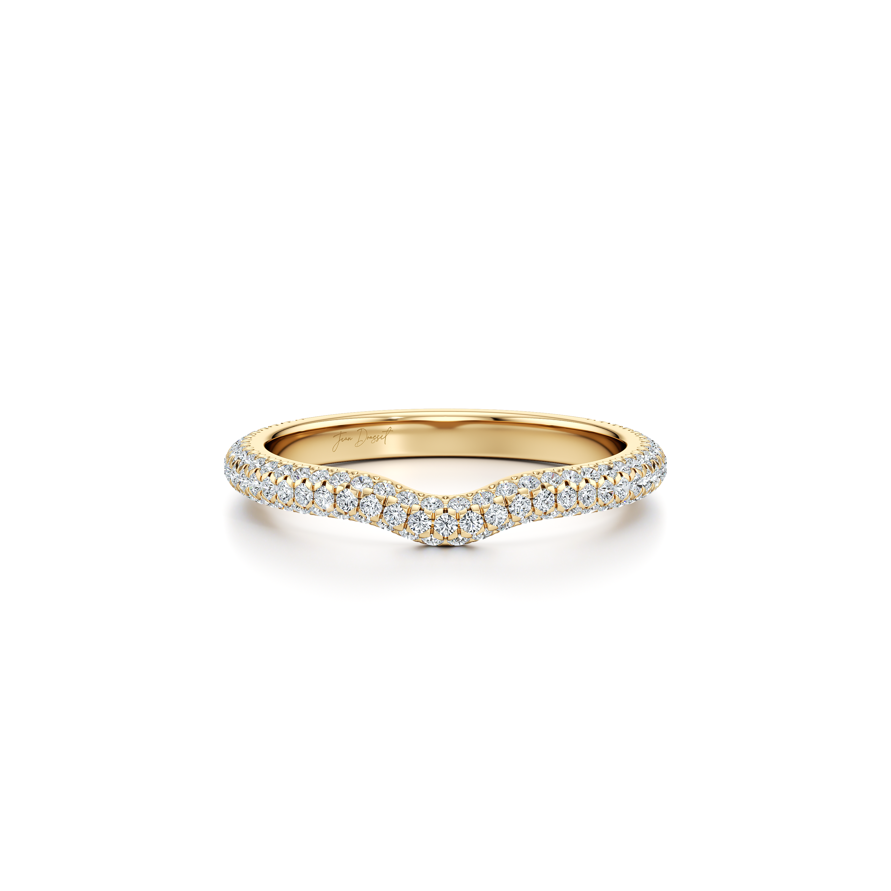 Contour Band - Three Rows Pavé